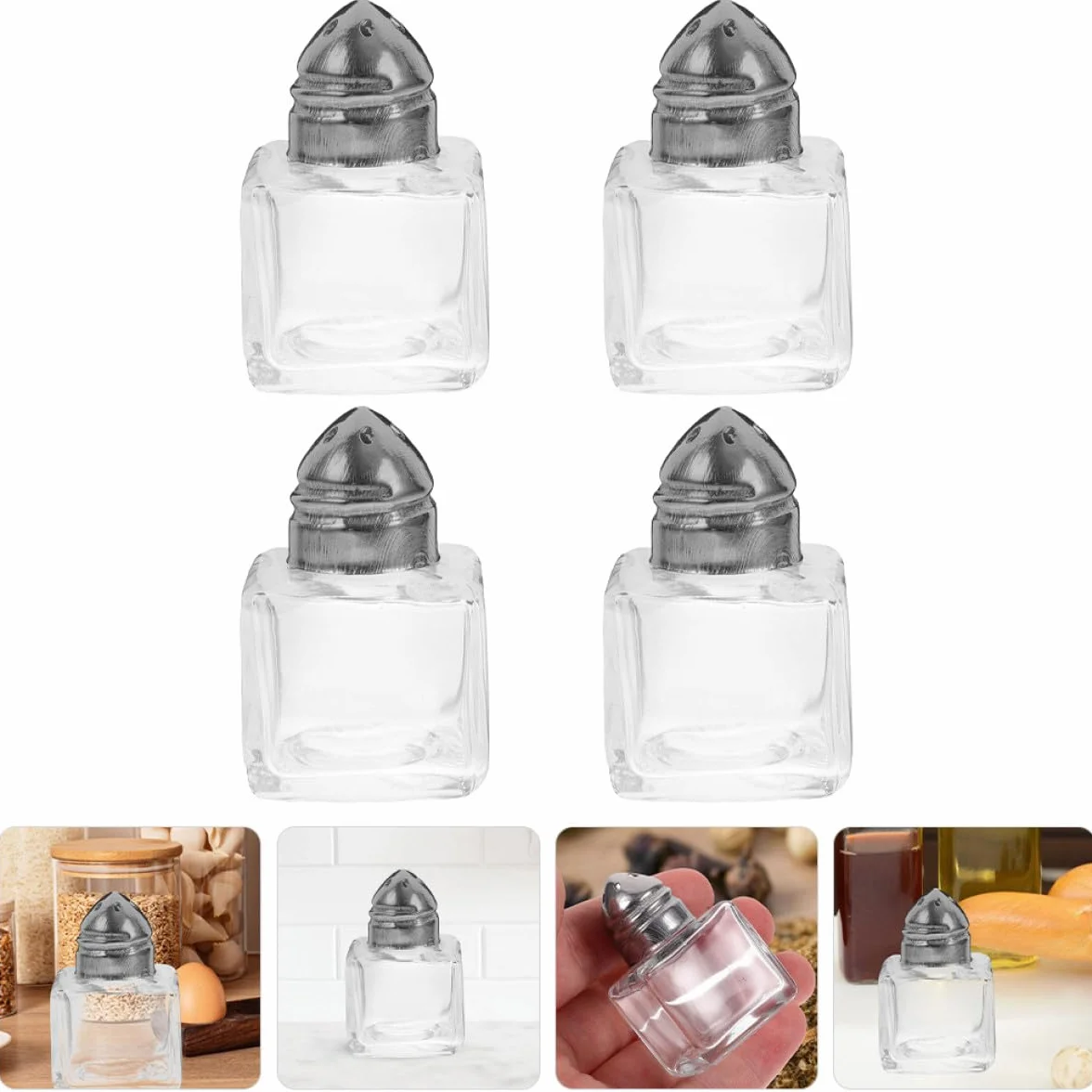 Salières Miniatures en Verre Trous, Ensemble de 4