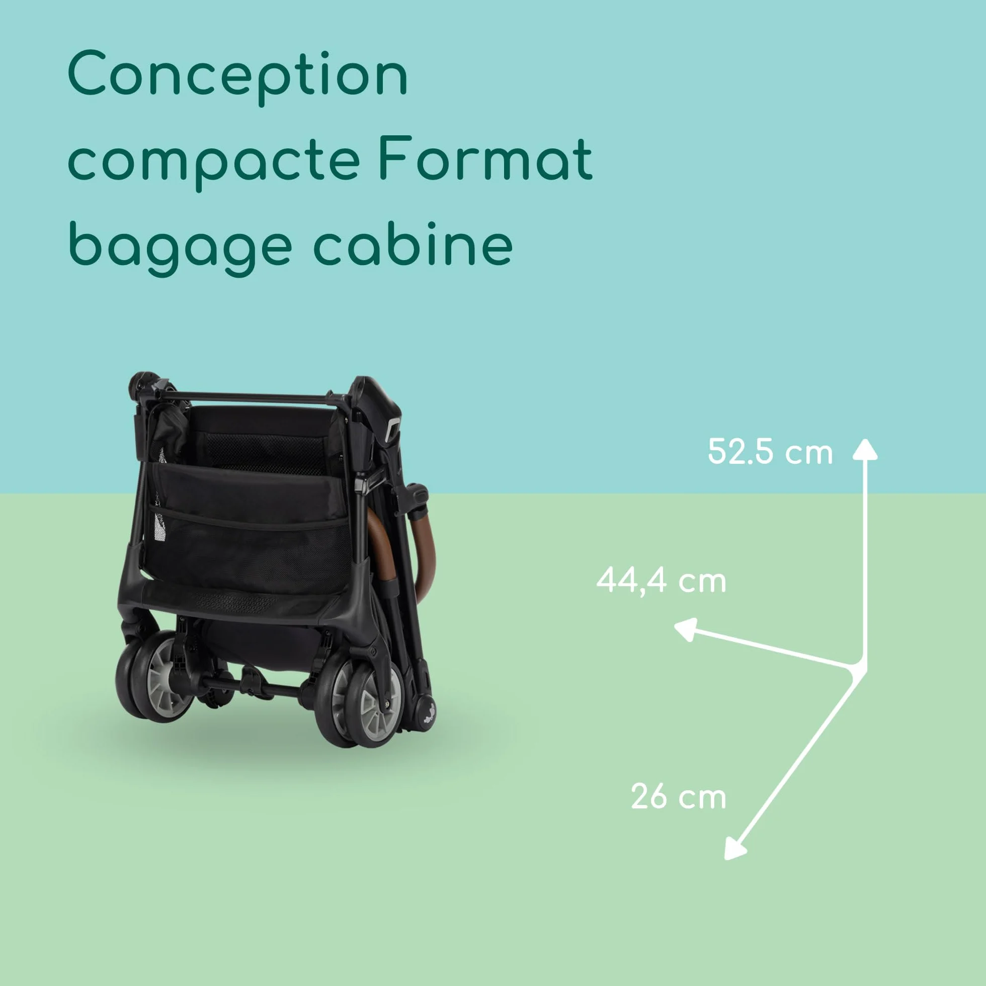 Bebeconfort Zephir poussette bébé compacte 0-4 ans 22 kg légère 5.6 kg voyage cabine siège inclinable panier Mineral Graphite