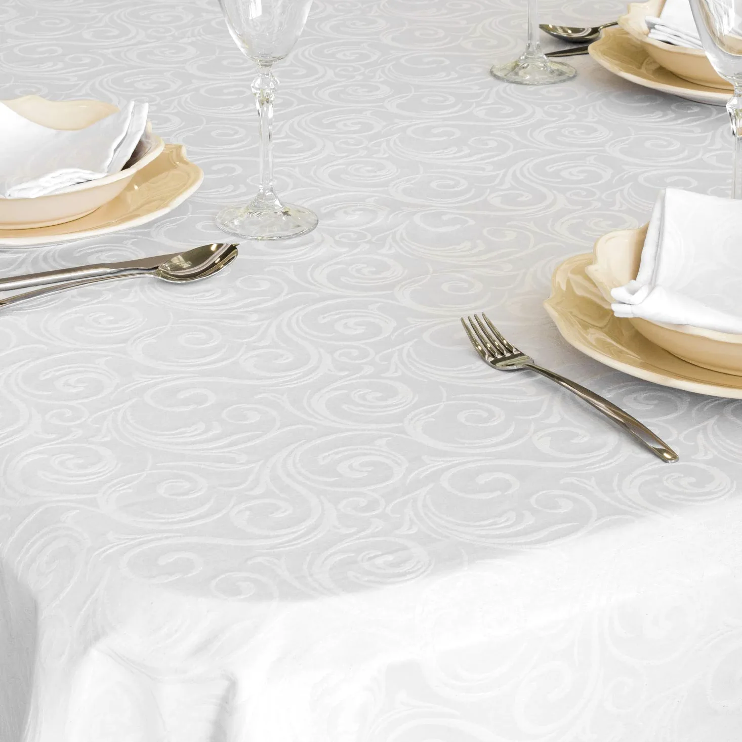 BGEUROPE Nappe - Antitache - Blanc - Réf. Lyon - 150cm x 300cm