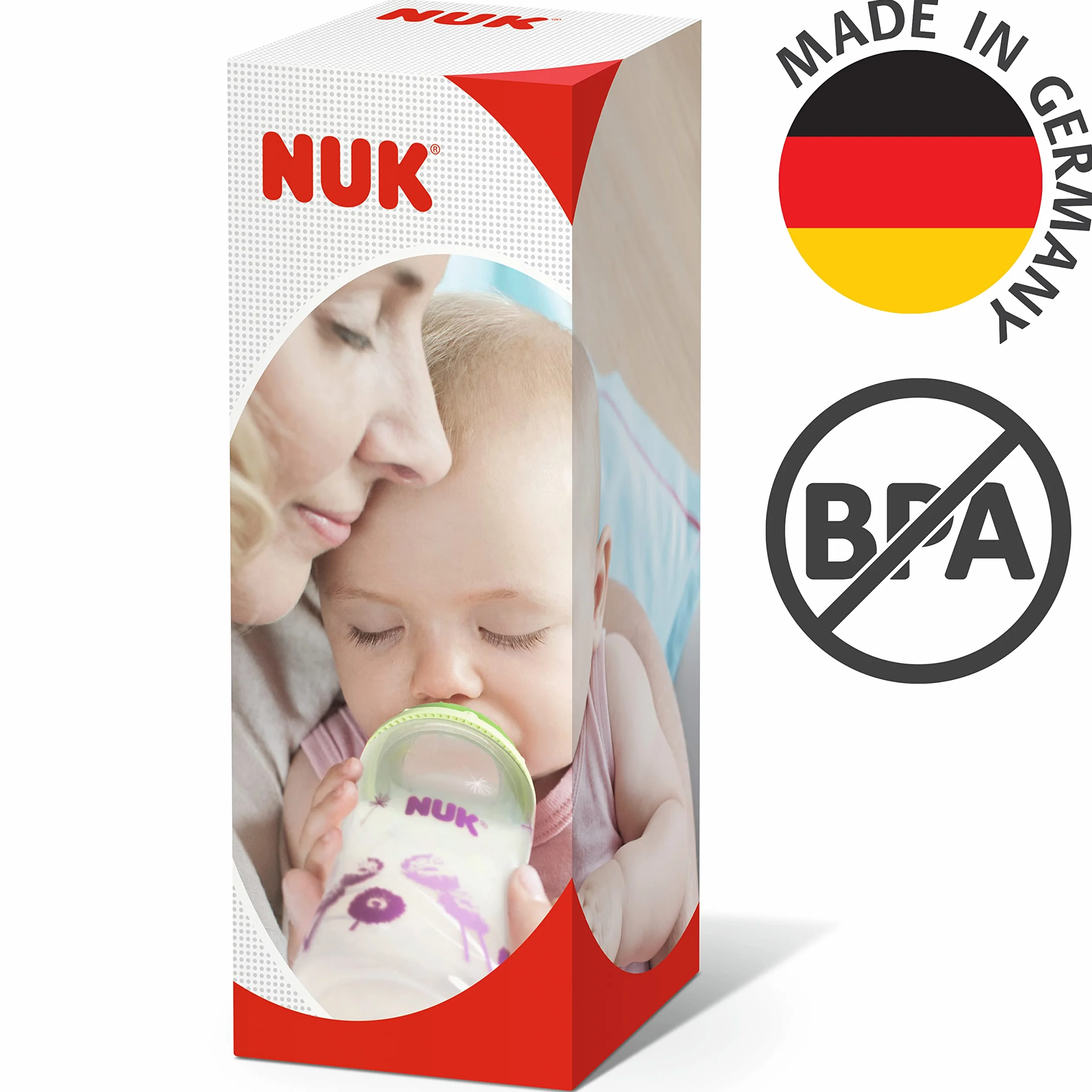 NUK Kiddy Cup Night Gobelet enfant 300 ml bec verseur anti-fuite brille dans le noir sans BPA violet