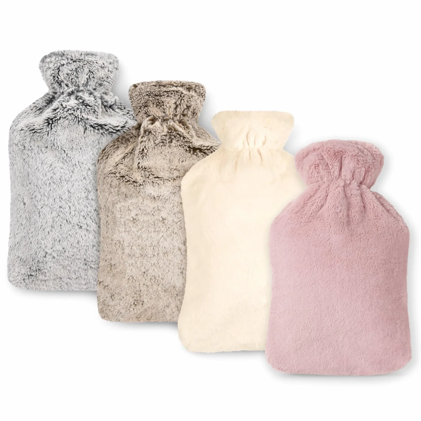 Blumtal Bouillotte Eau Chaude Premium avec Housse en Peluche Douce – Caoutchouc Naturel, Gris