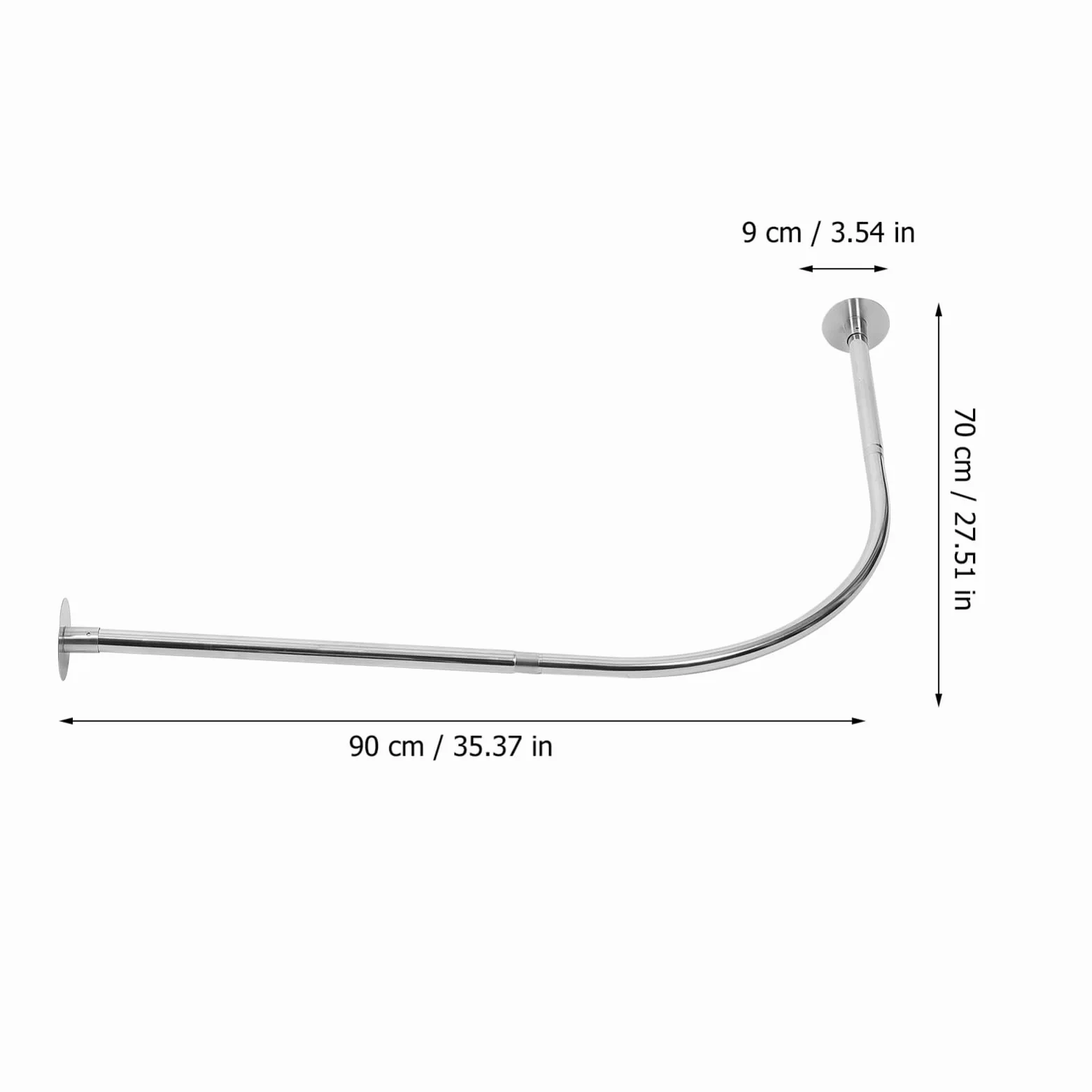 ABOOFAN Tringle de Rideau de Inoxydable Courbé pour Rail Extensible et Ajustable Installation Facile Système de Tension sans Perçage