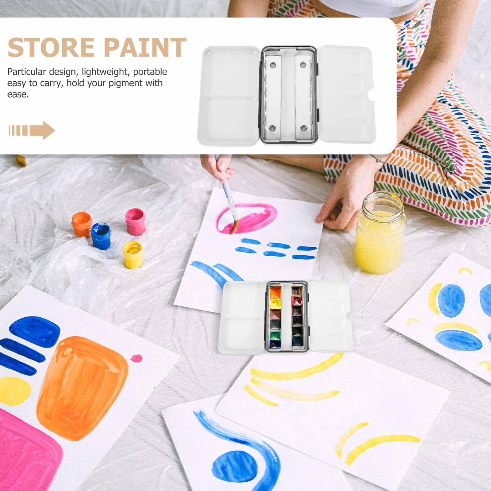 SUPVOX Boîte Vide Aquarelle Métallique Compacte 12 Demi-Godets Palette