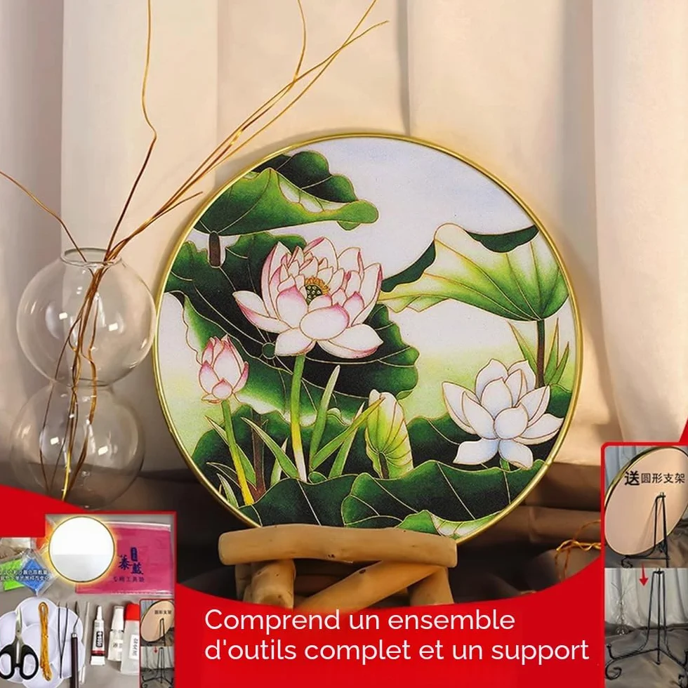 Peinture cloisonnée en émail TANZEQI Lotus Kit de bricolage pour débutant