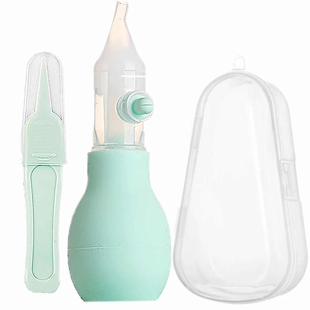 Respimer Aspirateur Nasal Bébé en Silicone, Mouche Bébé Poire, Pinces de Nettoyage du Nez
