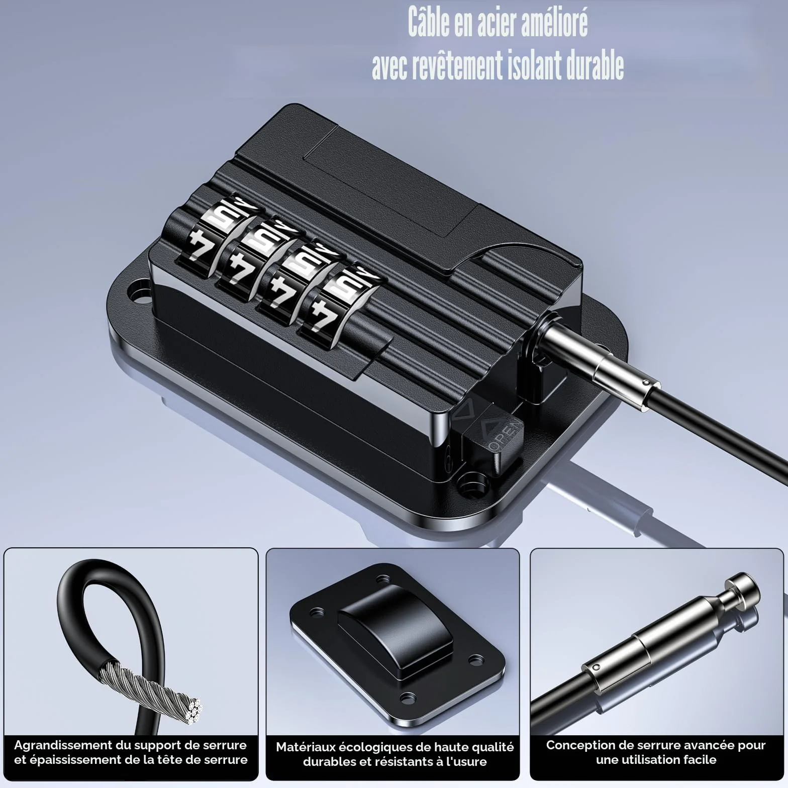 Cadenas Frigo Avec Code, Verrou de Réfrigérateur Sans Percage, Serrure Sécurité Enfants pour Porte Armoire Tiroir (1 Pièce, Noir)