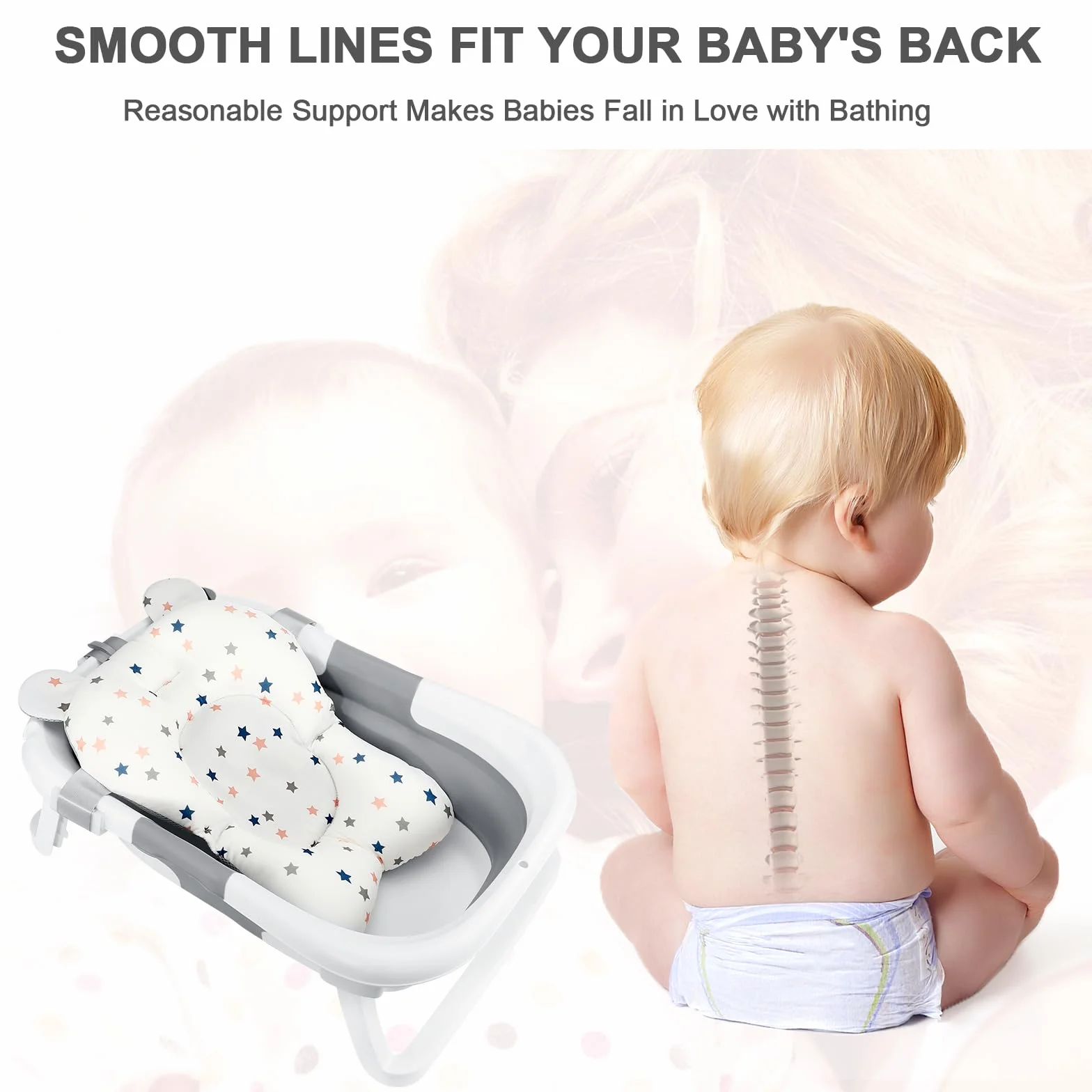 Coussin de Bain pour Bébé Nouveau-Né 0-18 Mois