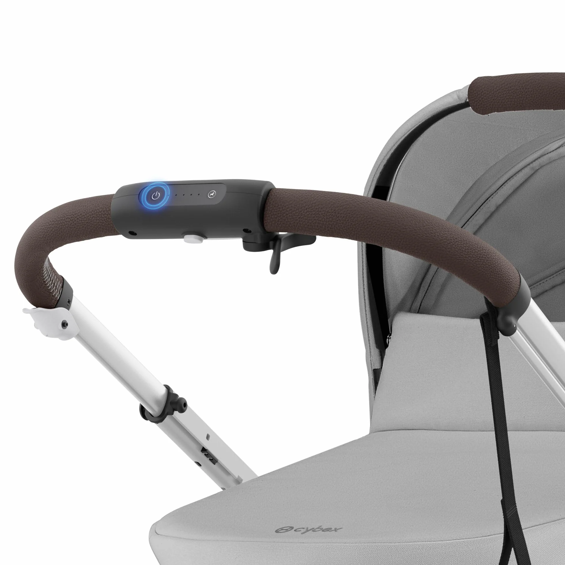 CYBEX Poussette Gold e-GAZELLE S, Système tout-en-1 avec propulsion électrique, 22 kg, Gris pierre