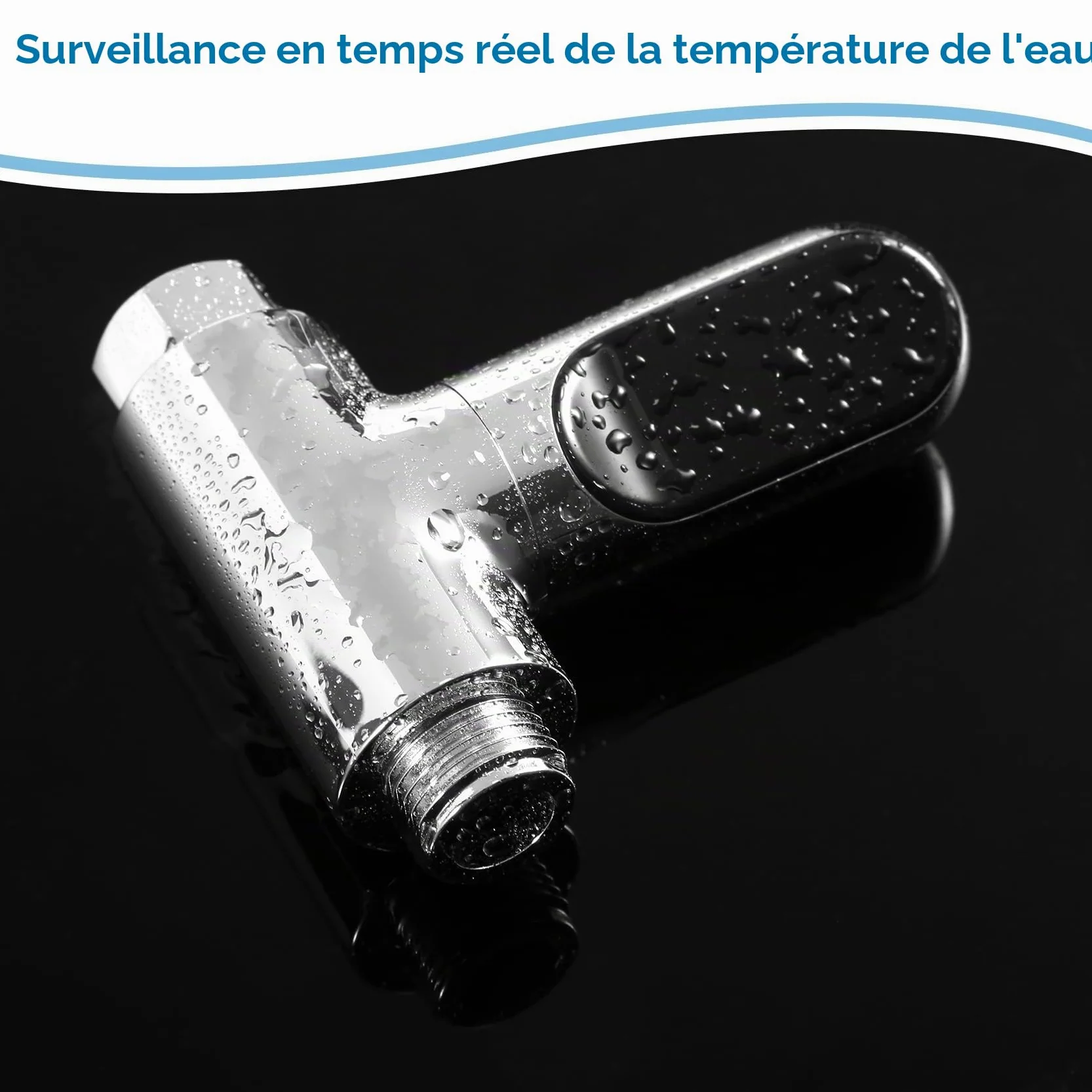 Thermomètre de bain LED auto-générateur pour douche