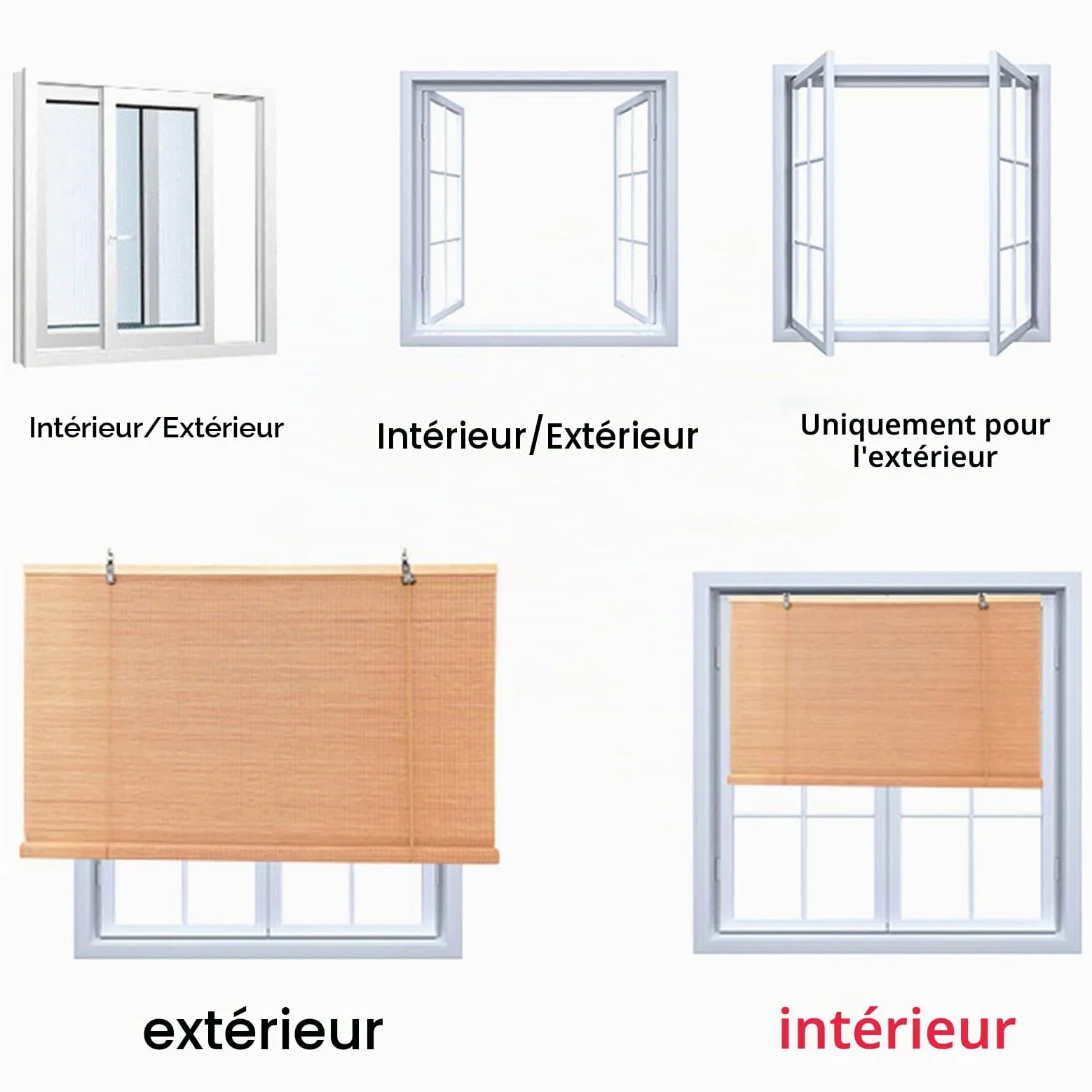 Store Enrouleur Bambou Naturel,Store Occultant en Bambou Exterieur,Stores À Rouleaux Romains,Stores en Bambou/Store Venitien Bois/Store Fenetre,pour Balcon/Jardin/Belvédères (90x175cm/36x69in)