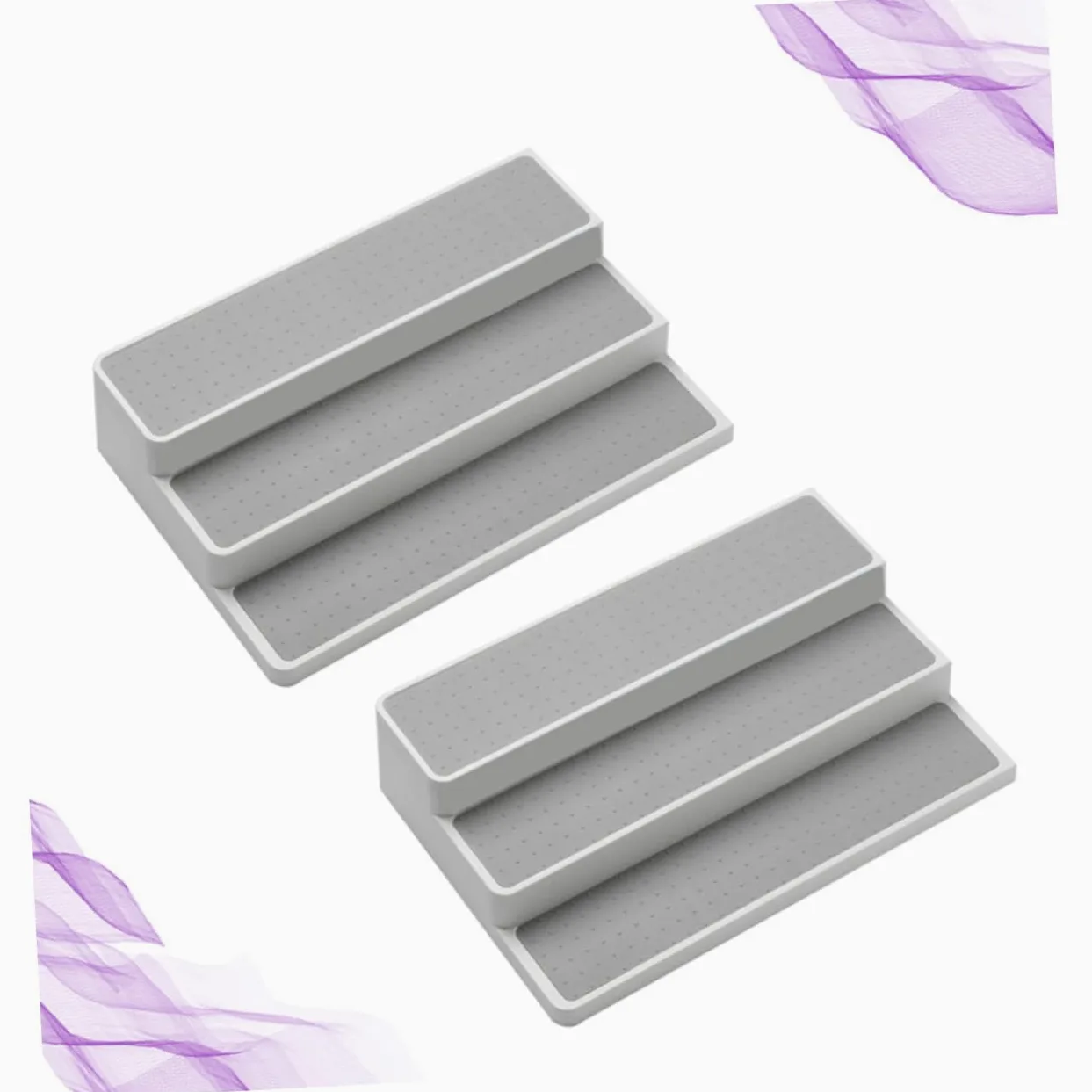 Étagère à Épices à 3 Niveaux en Pp, Lot de 2, pour Rangement la Cuisine | Rangement de Placard, Organisateur D’armoire, Usage la Cuisine et Salle de Bain, pour Sel et Savons