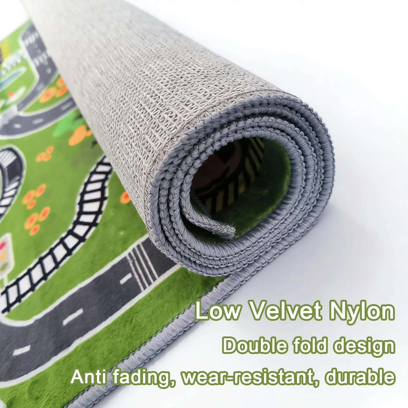 Tapis de Jeu éducatif Plan de Ville, Sol épais rembourré pour Chambre de garçon, Apprentissage interactif avec stationnement et Panneaux de signalisation