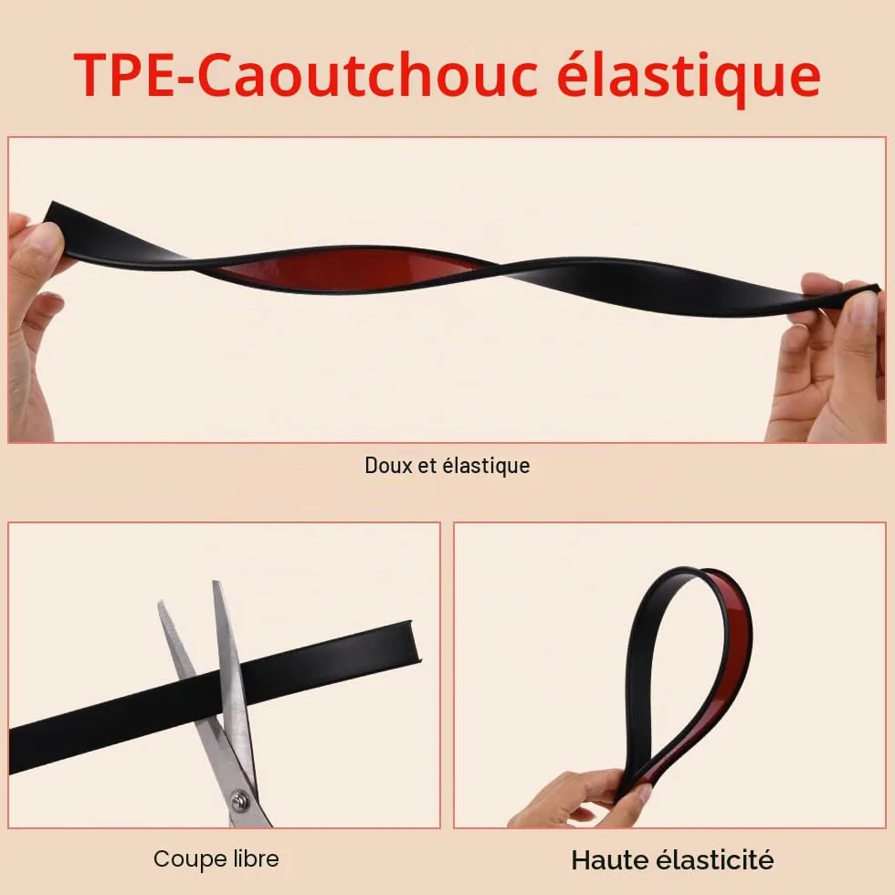 Flintronic Bande de Chant en Forme de U, Protection Coin de Table Bébé TPE, 5 m x 18 mm, Noir