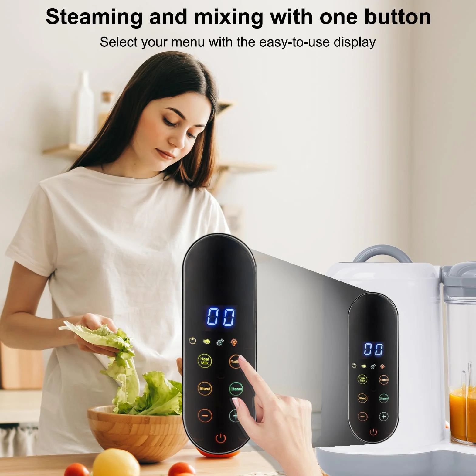 Robot Bébé 4 en 1 Mixeur-Cuiseur Vapeur, Diversification Alimentaire Multifonctions