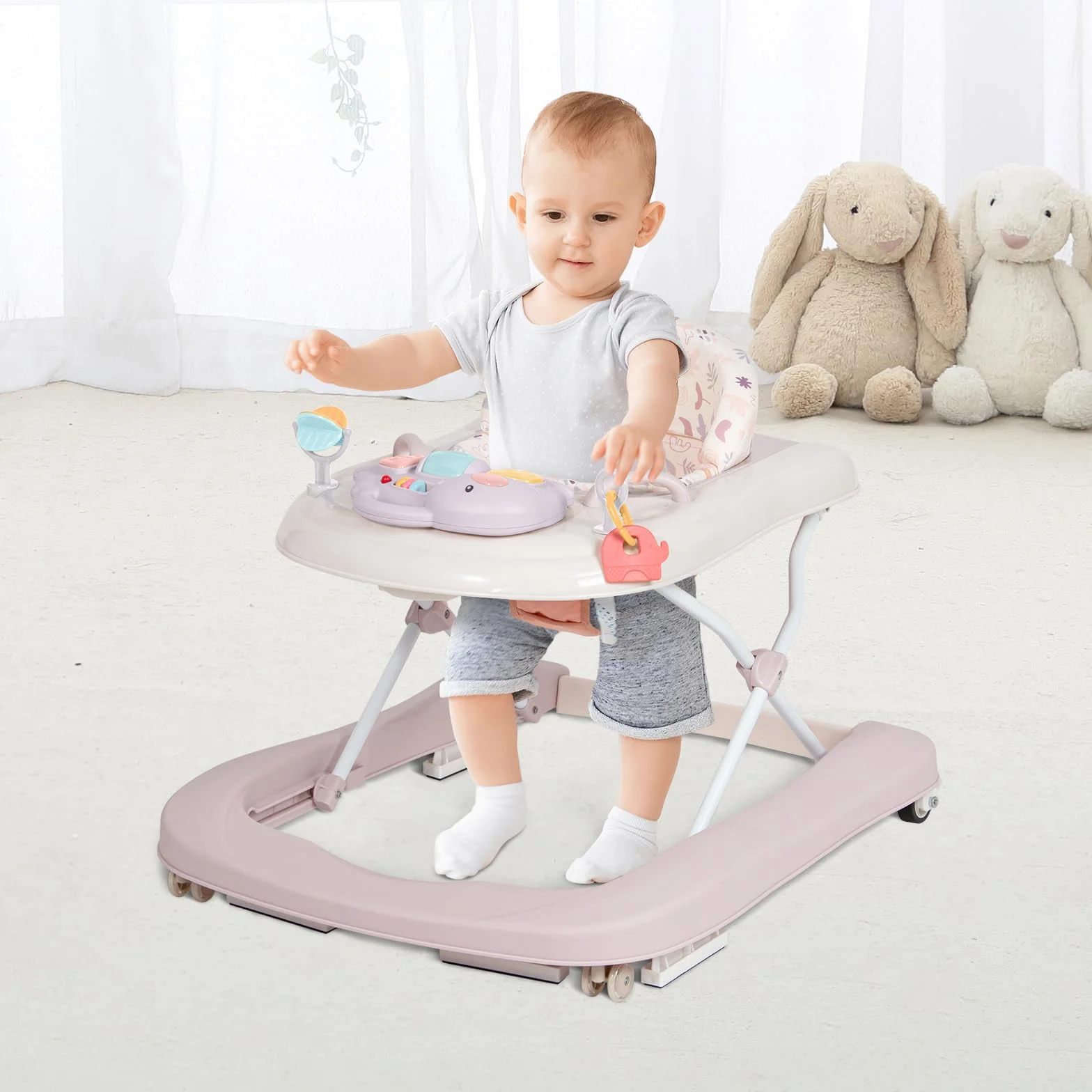Leogreen Trotteur bébé 3 en 1 pliable hauteur réglable 6-18 mois