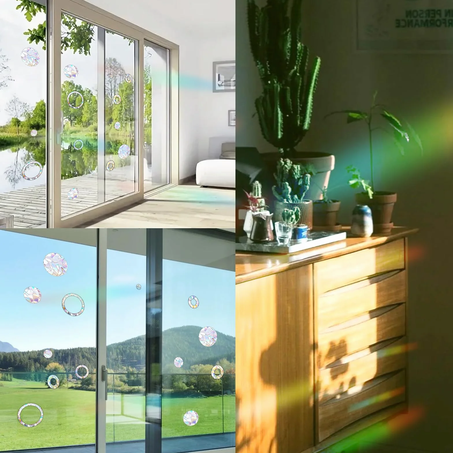 Abeillo Suncatcher Lot de 29 autocollants pour fenêtre Protection contre les oiseaux Anti-collision Autocollants réfléchissants