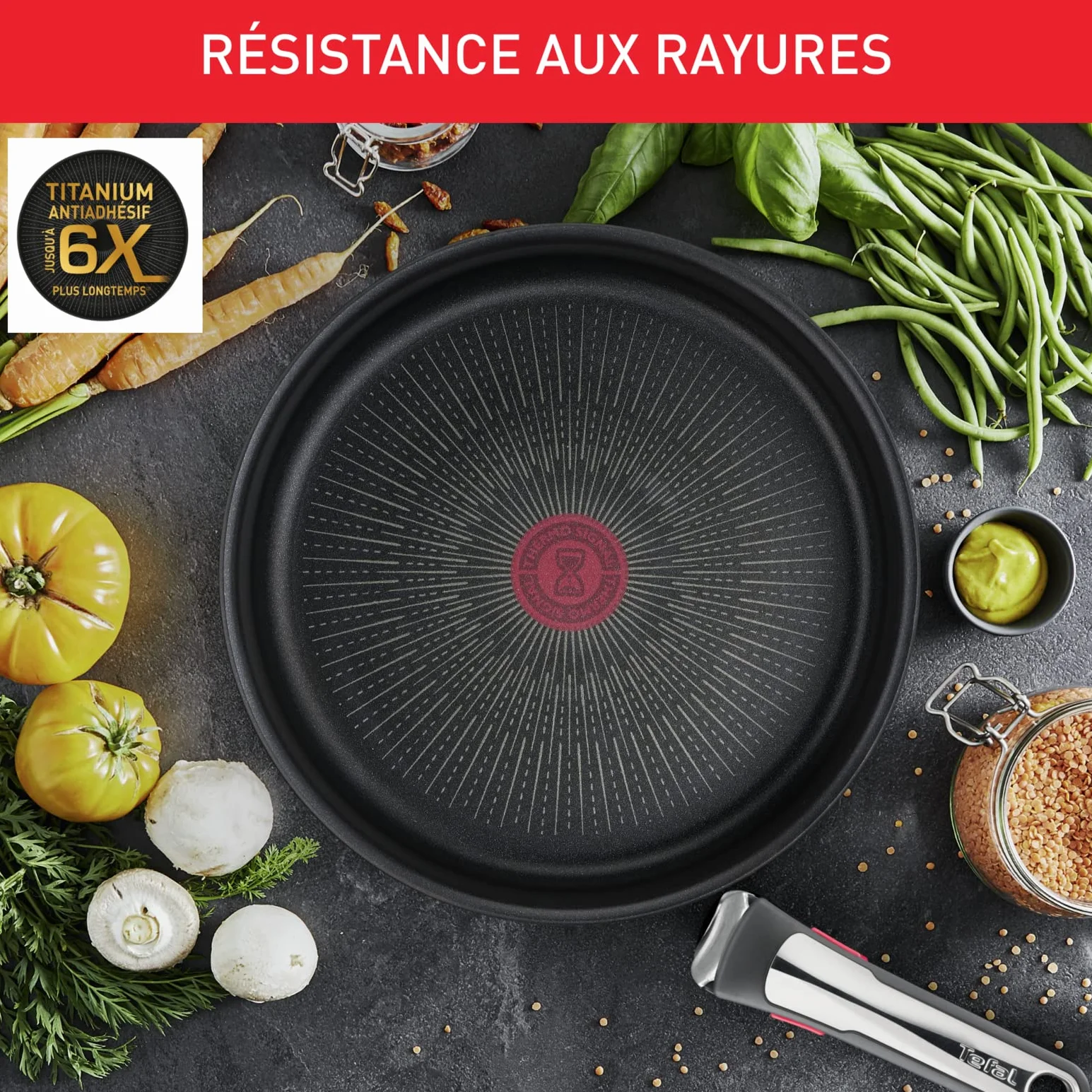 Tefal Ingenio Sauteuse 24 cm Induction Antiadhésif Acier Inoxydable Fabriqué en France