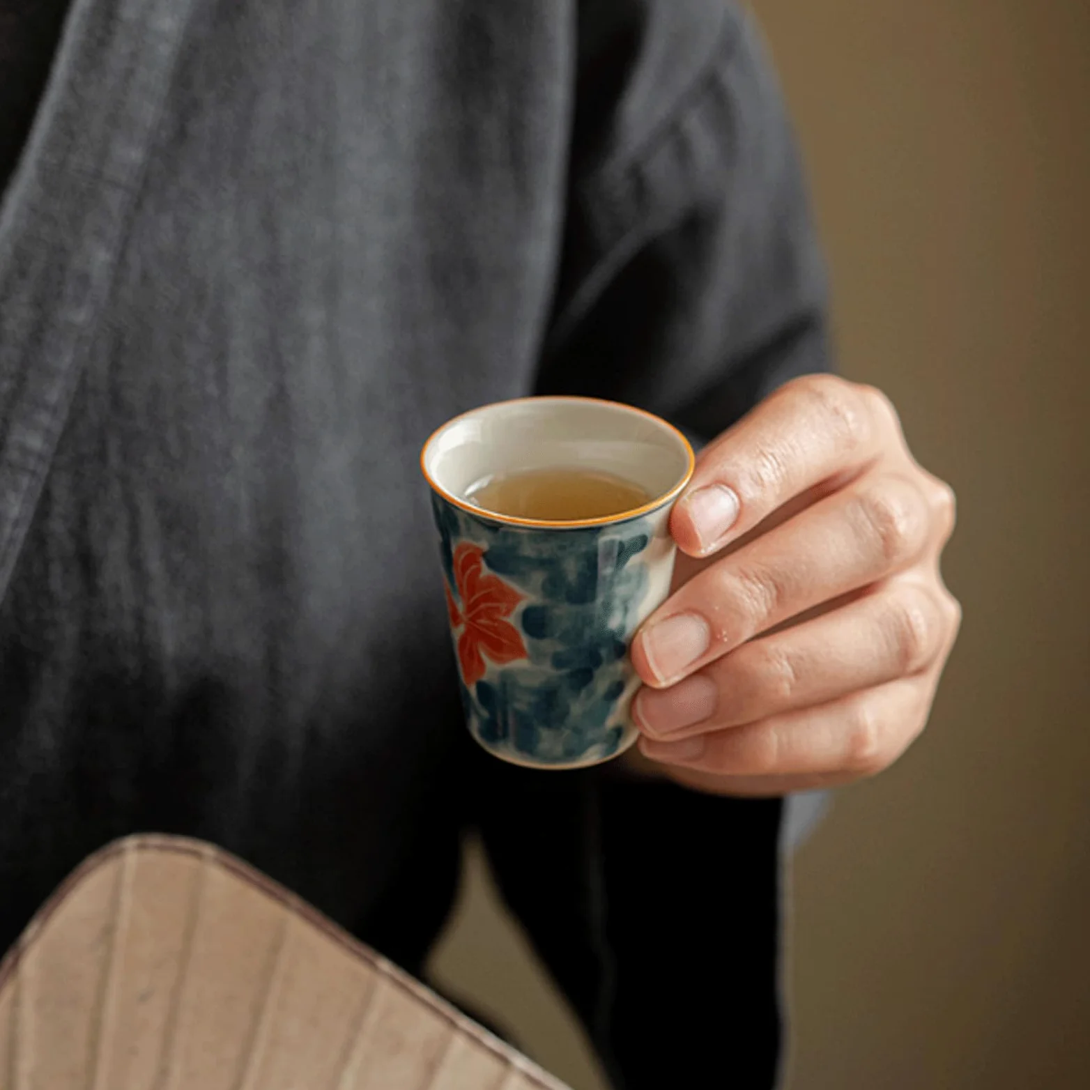 esmen Service à saké en céramique, Texture de Poisson Rouge, Tasses en céramique, Artisanat Traditionnel en Porcelaine, poterie, Verres à vin, Ensemble de 3 Tasses à saké