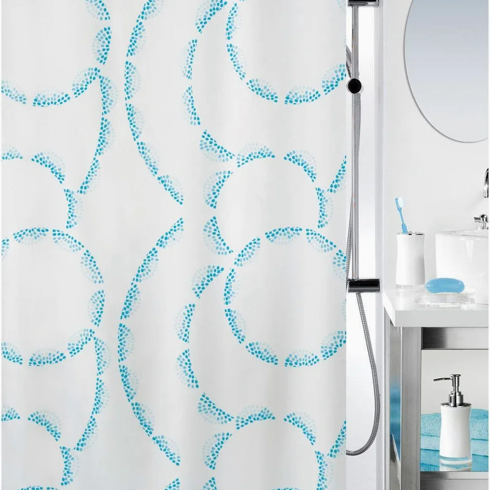 Spirella Rideau de Douche Polyester Claire 240x180cm Bleu & Blanc