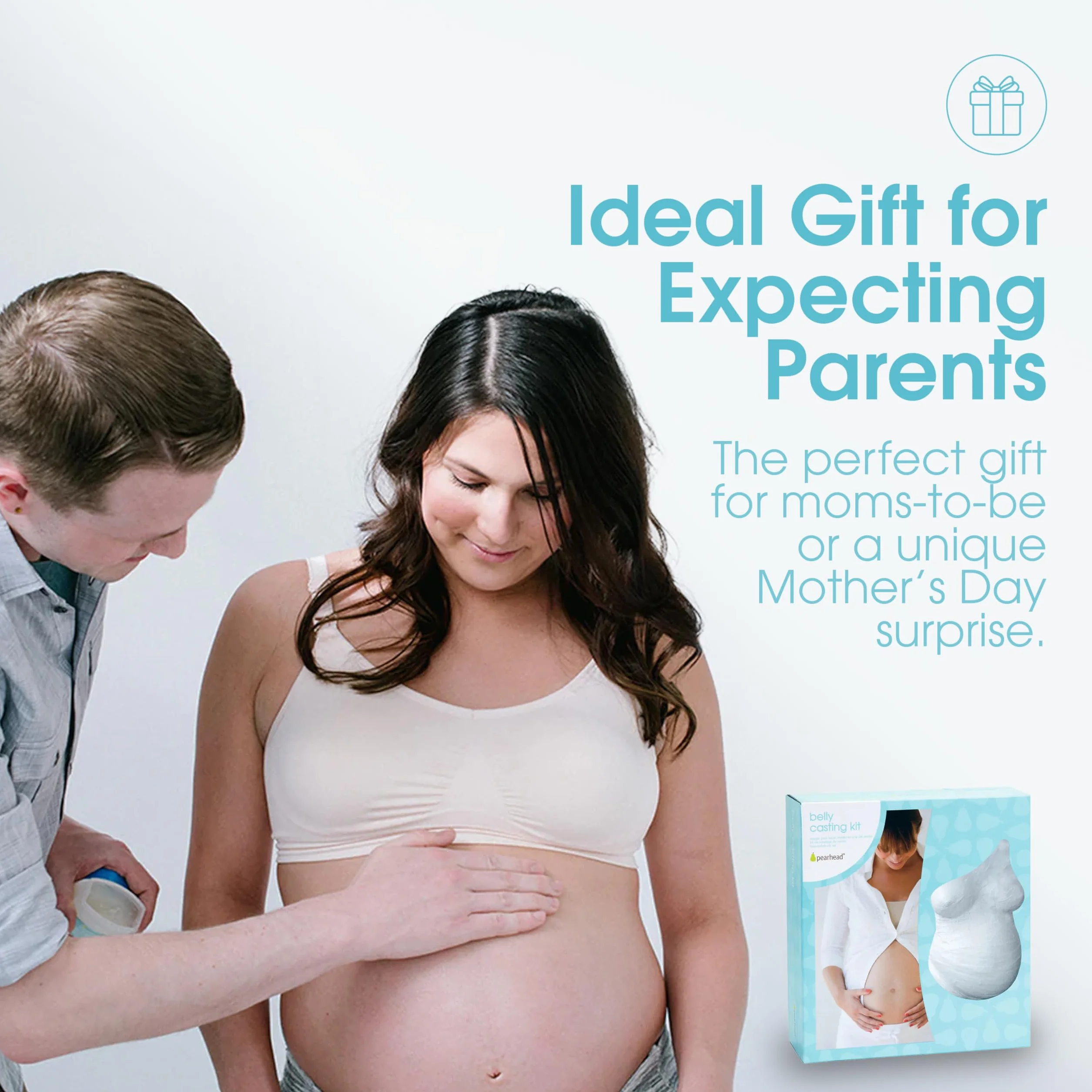 Pearhead Belly Casting Kit Gender-Neutral Pregnancy Keepsake White