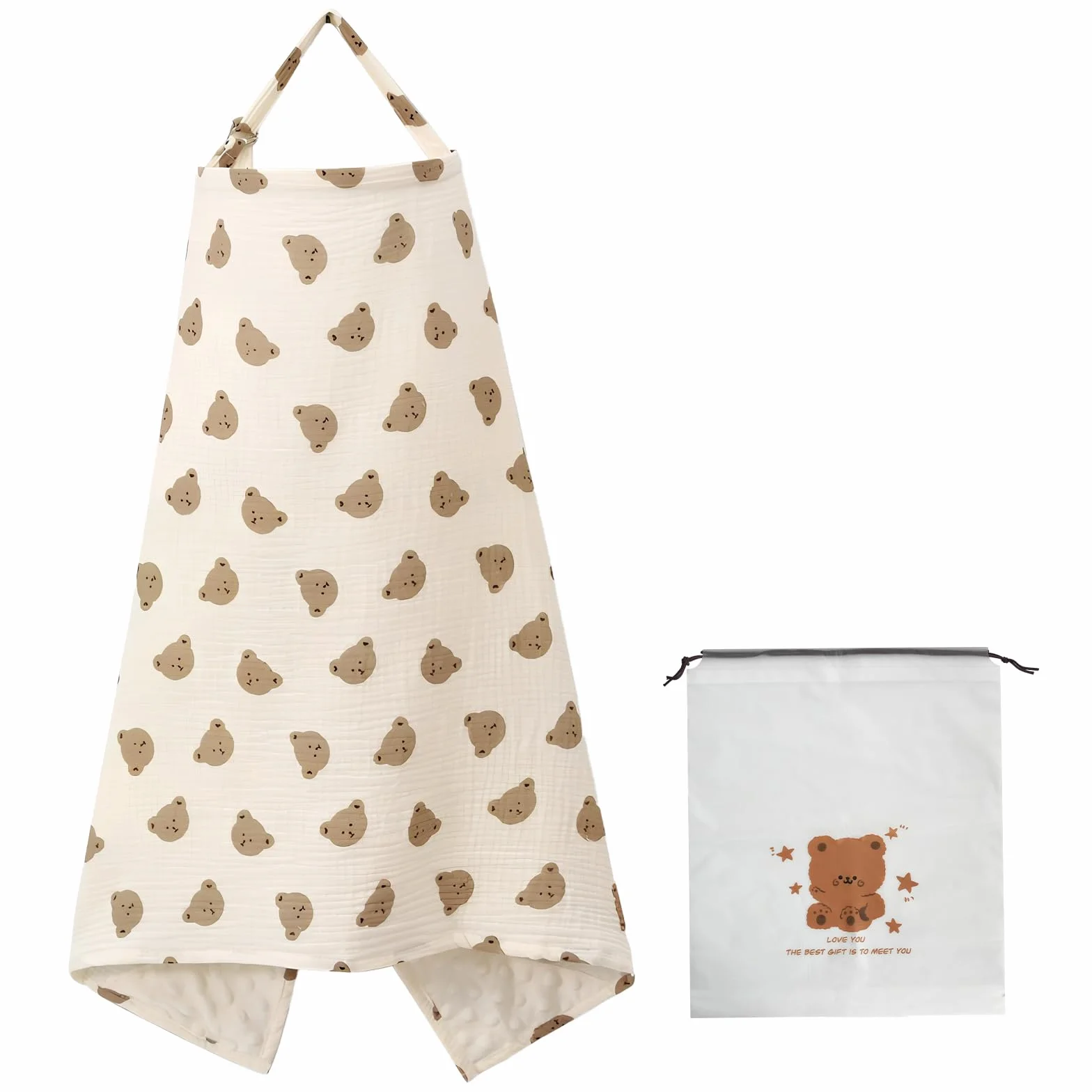 Cape Allaitement Gaze Coton Pur 360° Couverture Intimité Sac Rangement