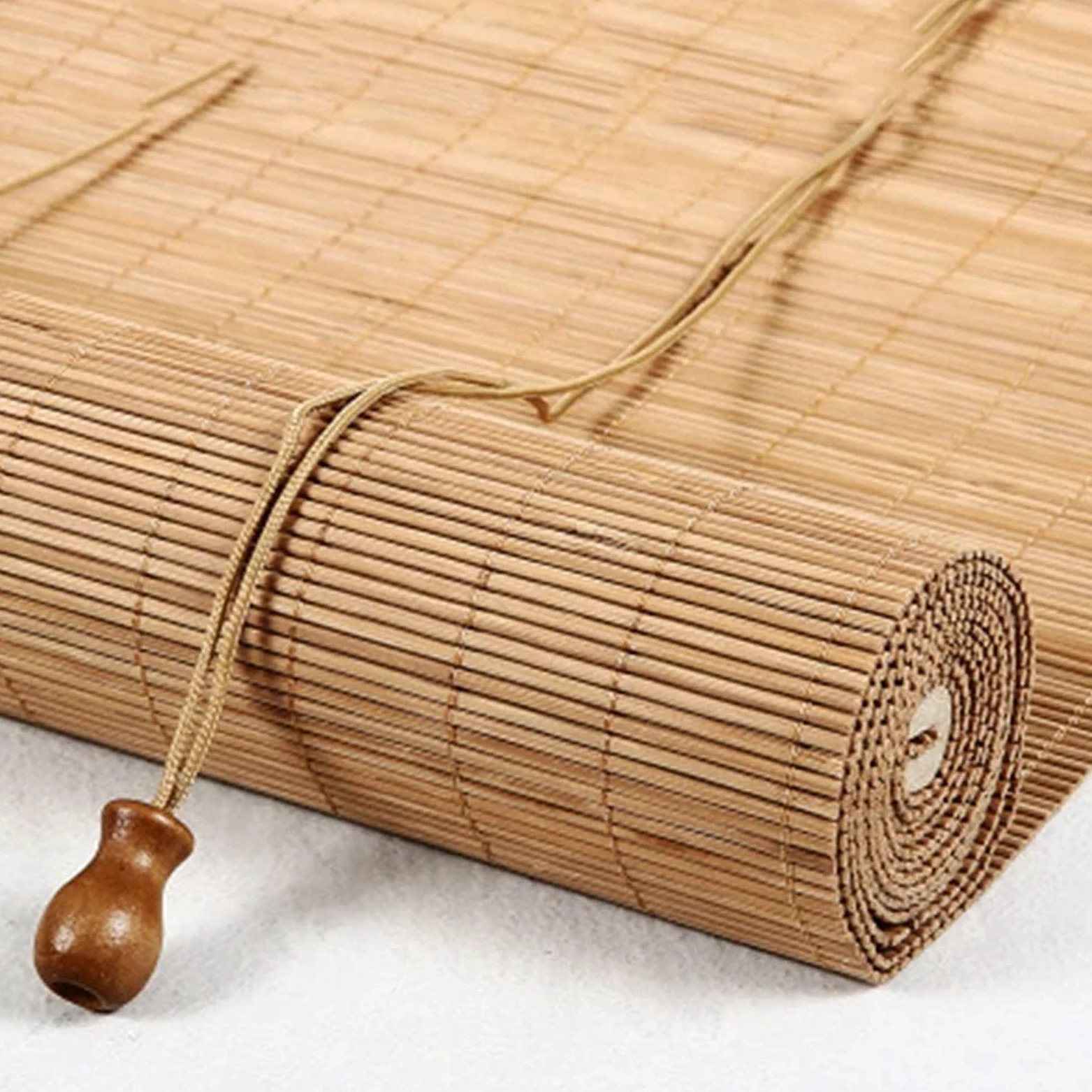 Store Enrouleur en Bambou Taux de Shading 65% Stores À Rouleaux Romains Rideau filtrant la lumière Stores Venitien Volets Protection de la Vie privée (100 x 240 cm)