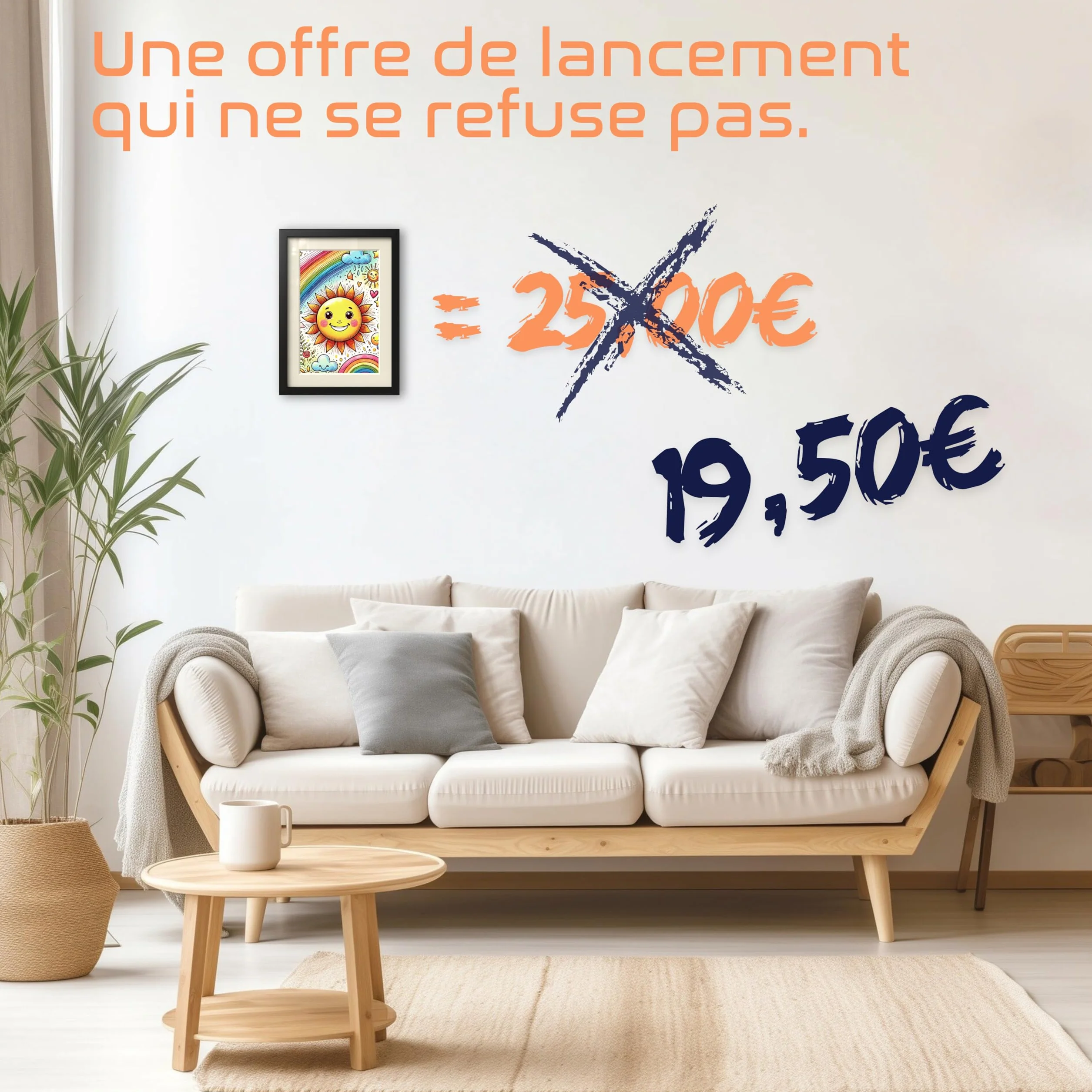 Cadre Dessin Enfant A4 Noir Bois Interchangeable, Rangement 80 Feuilles