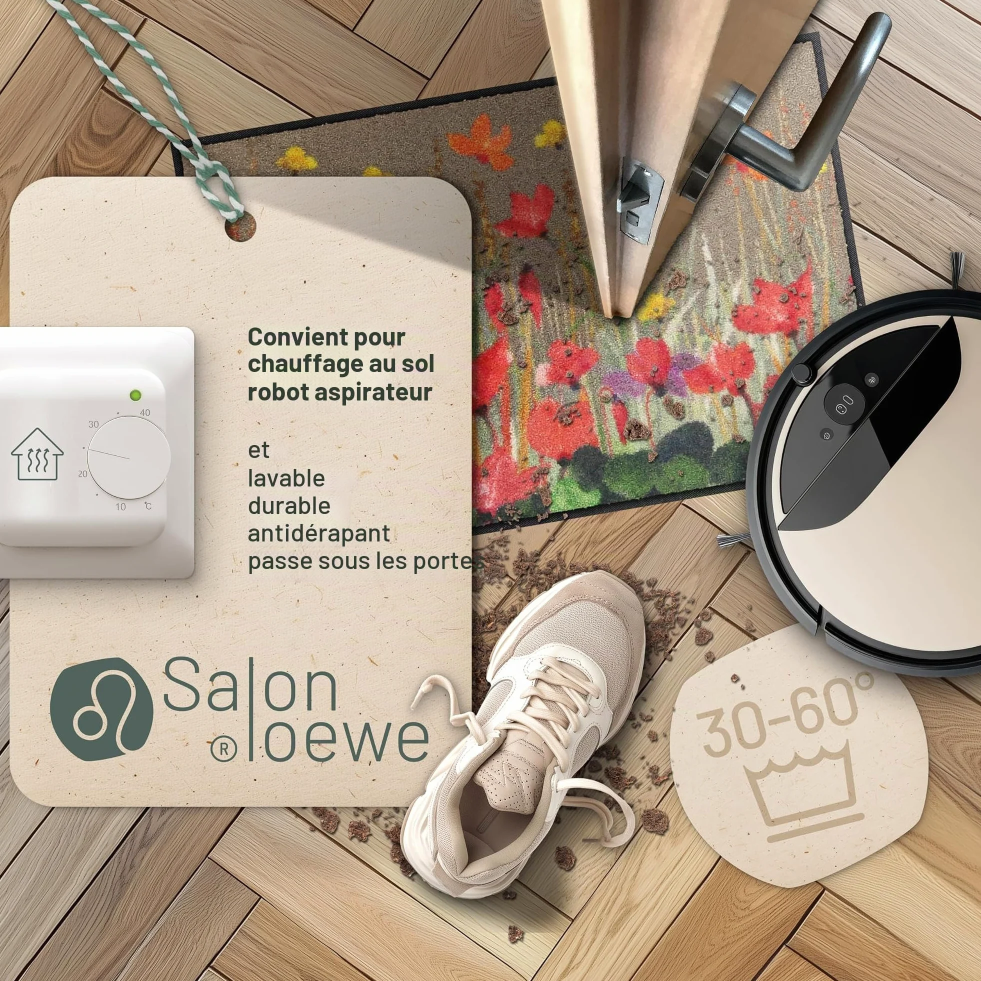 Salonloewe Paillasson Ciclamini I Paillasson et paillasson pour intérieur 50 x 75 cm