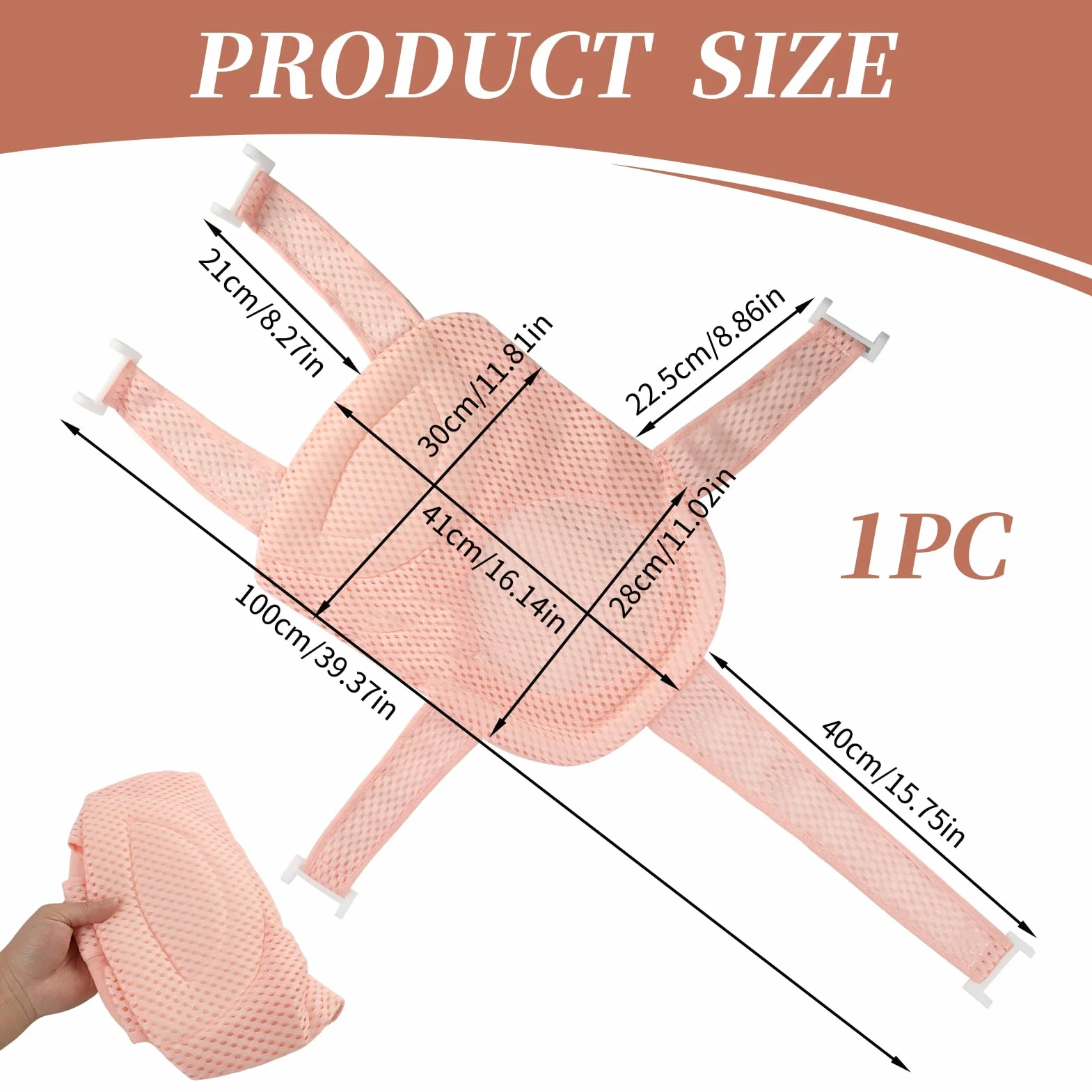 Doublure de baignoire bébé ergonomique antidérapante tapis en maille réglable siège de bain sécurisé accessoires 18 mois
