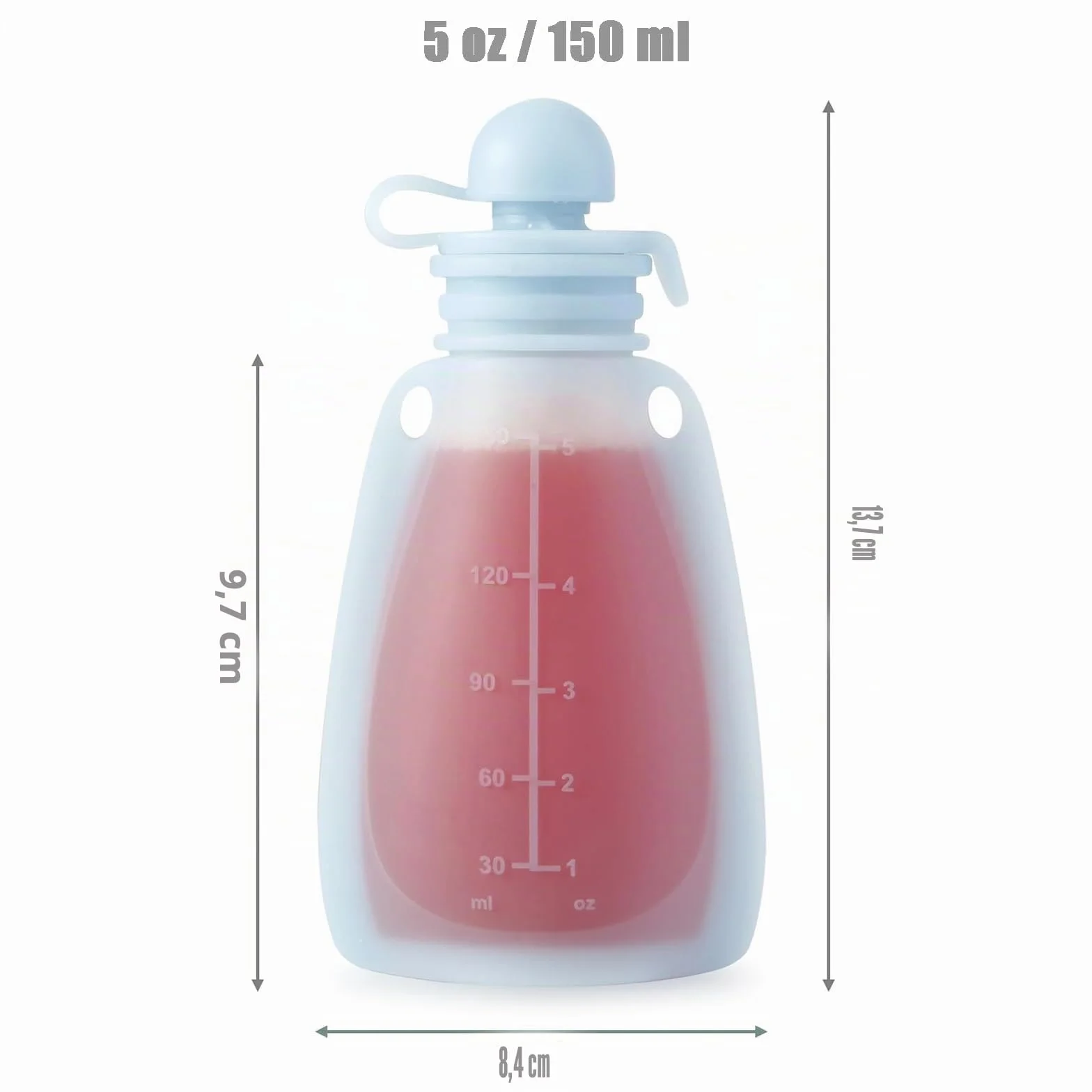 PandaEar Pochettes de Nourriture pour Bébé en Silicone Réutilisables, Lot de 7, 160 ml, sans BPA