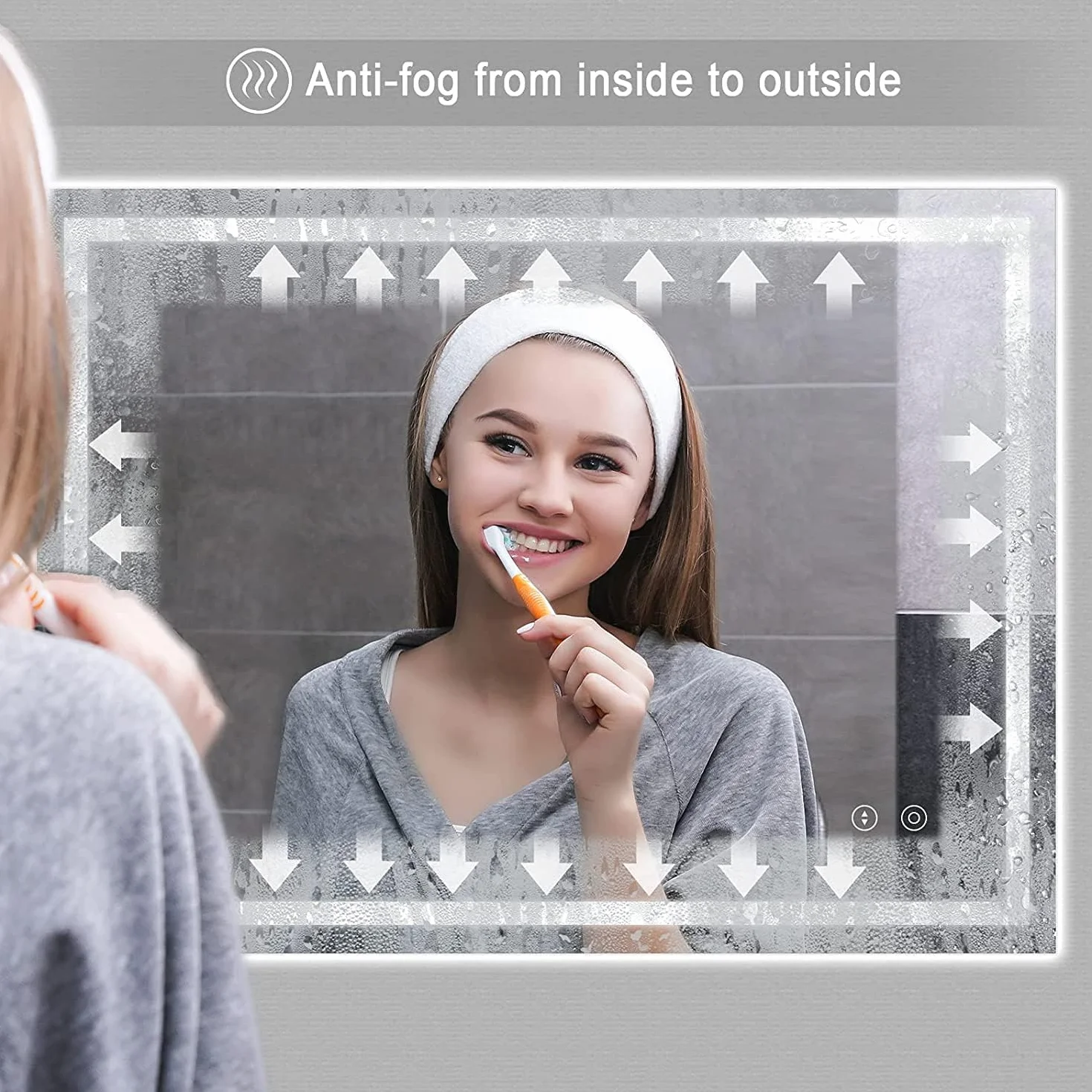 Dripex Miroir de Salle de Bain LED 60x80cm 30W Anti-buée 3 Couleurs Dimmable IP44