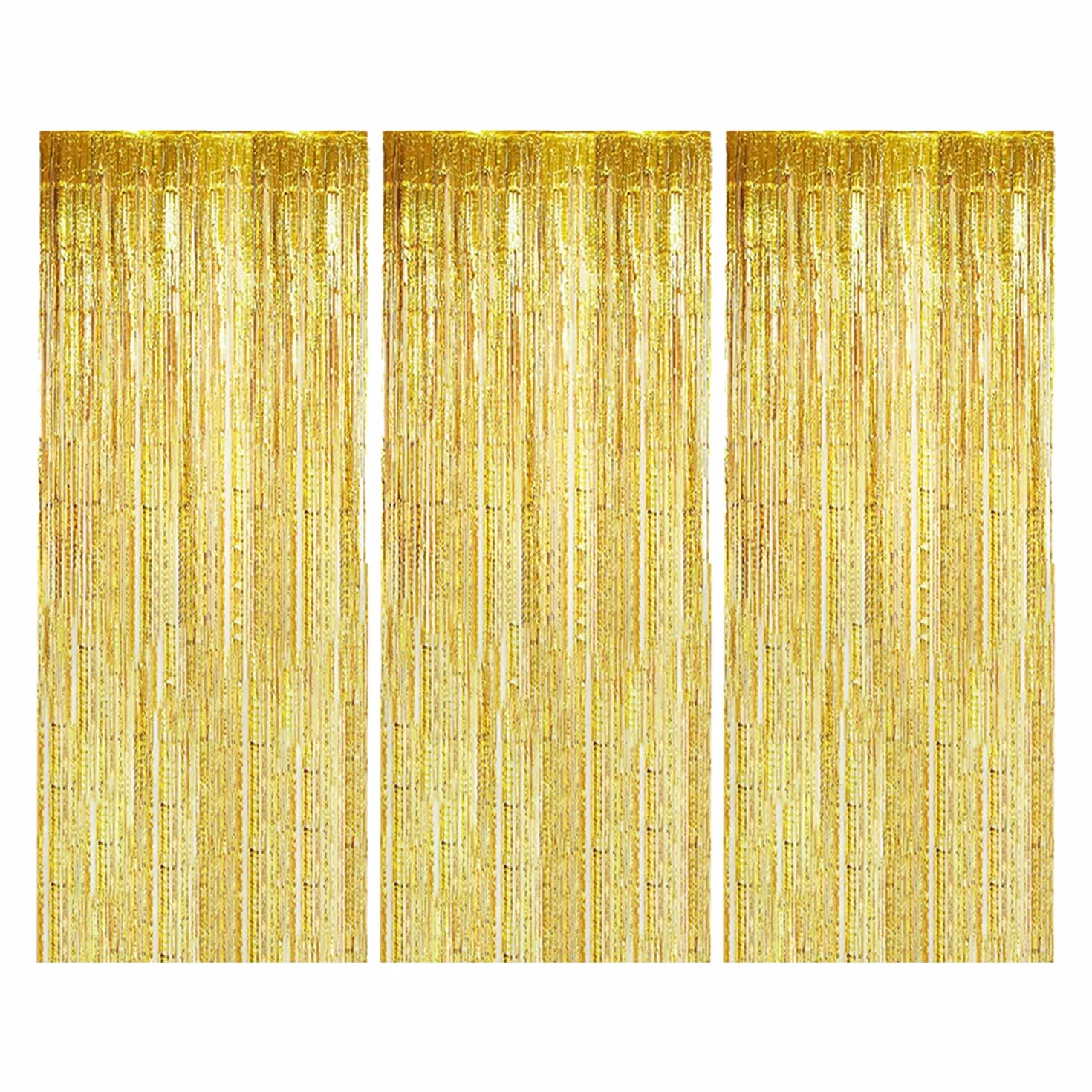 Rideau Frange à Paillettes Doré 1m x 2m, Toile de Fond Scintillante pour Décoration Anniversaire Mariage