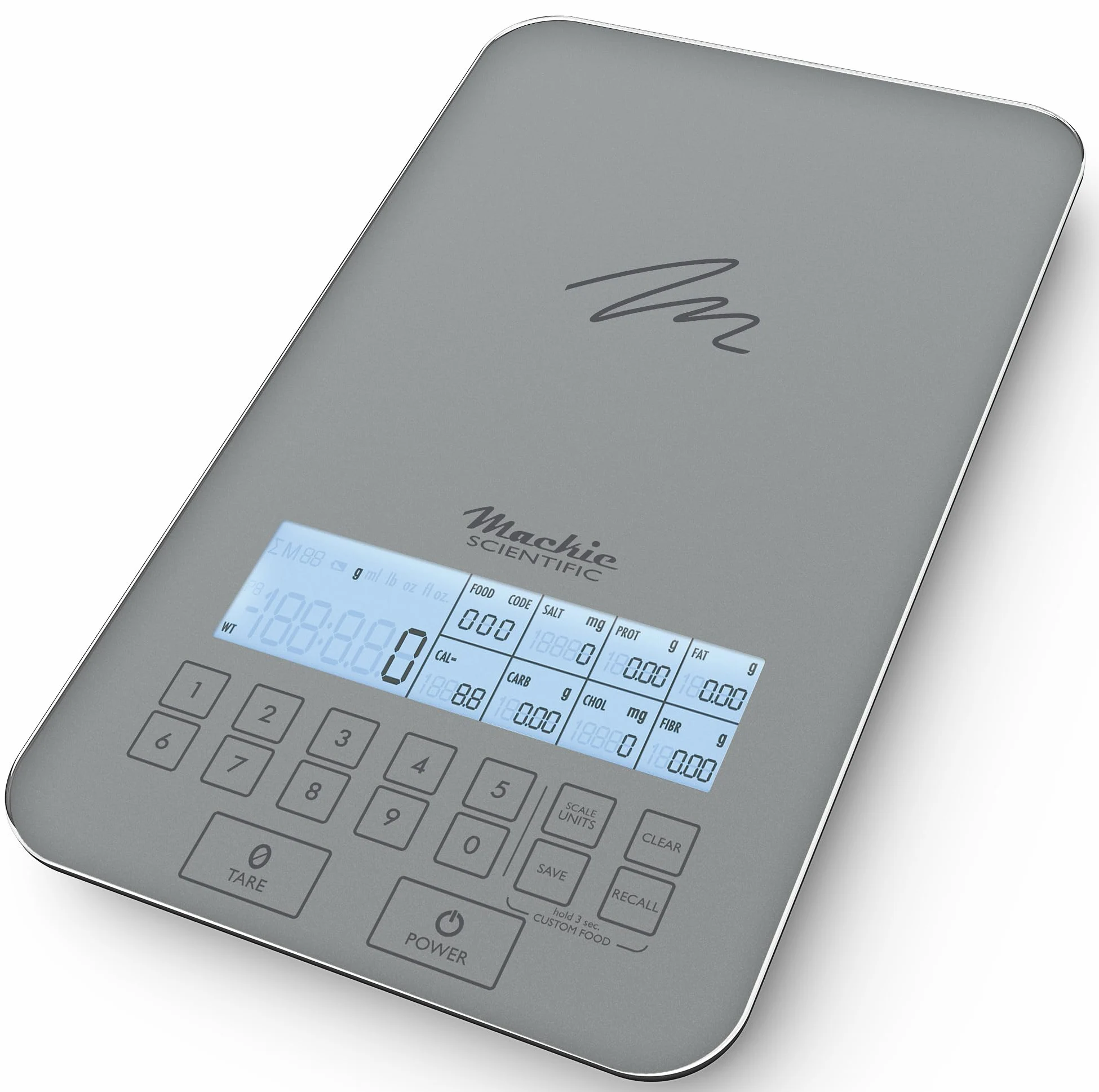 NUTRA Track Mackie Scientific Mini Balance numérique de précision pour Aliments en Calories, Glucides, lipides, sel, protéines, cholestérol et Fibres