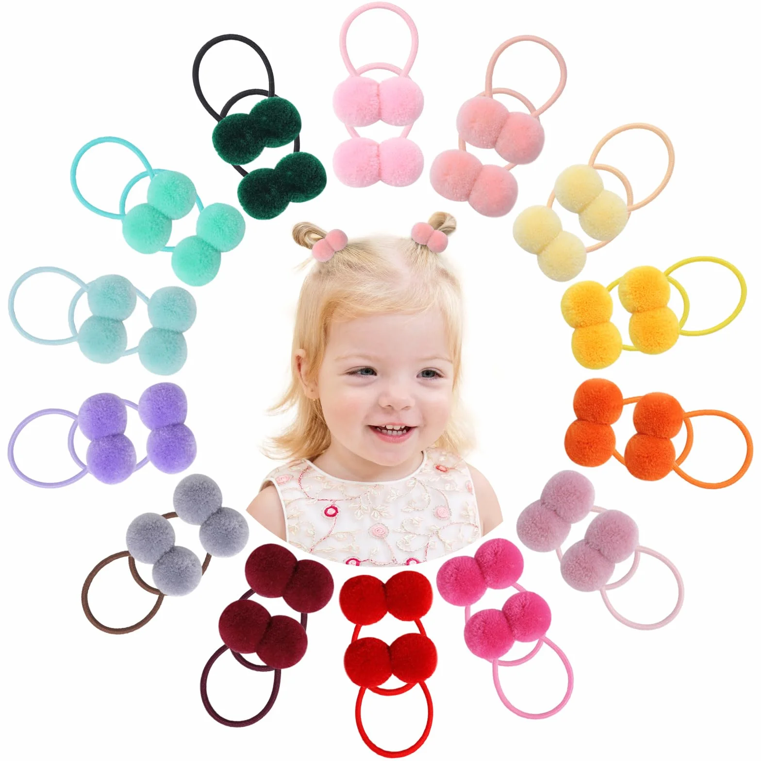 Bracelets de cheveux élastiques pour bébés et filles, bande en caoutchouc douce, porte-queue de cheval multicolore