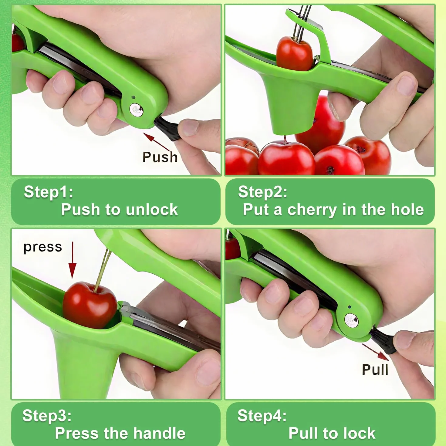 Dénoyauteur à cerises et olives en acier inoxydable, Cherry Pitter manuel pour olives, cerises, dattes