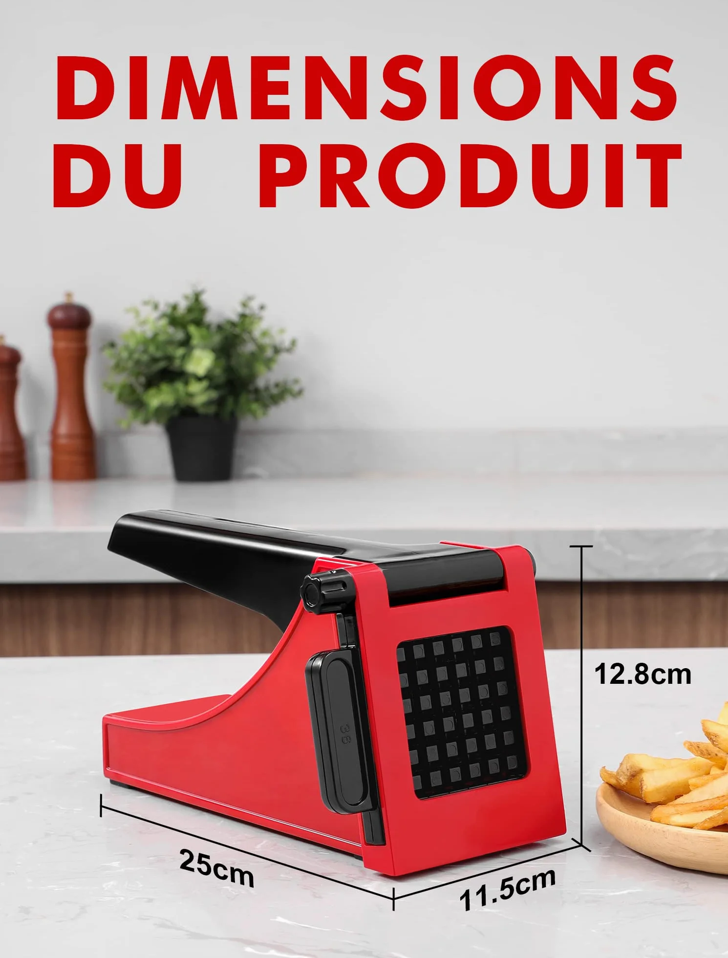 Coupe-Frites et Légumes Manuel Geedel, Facile à Nettoyer pour Cuisine
