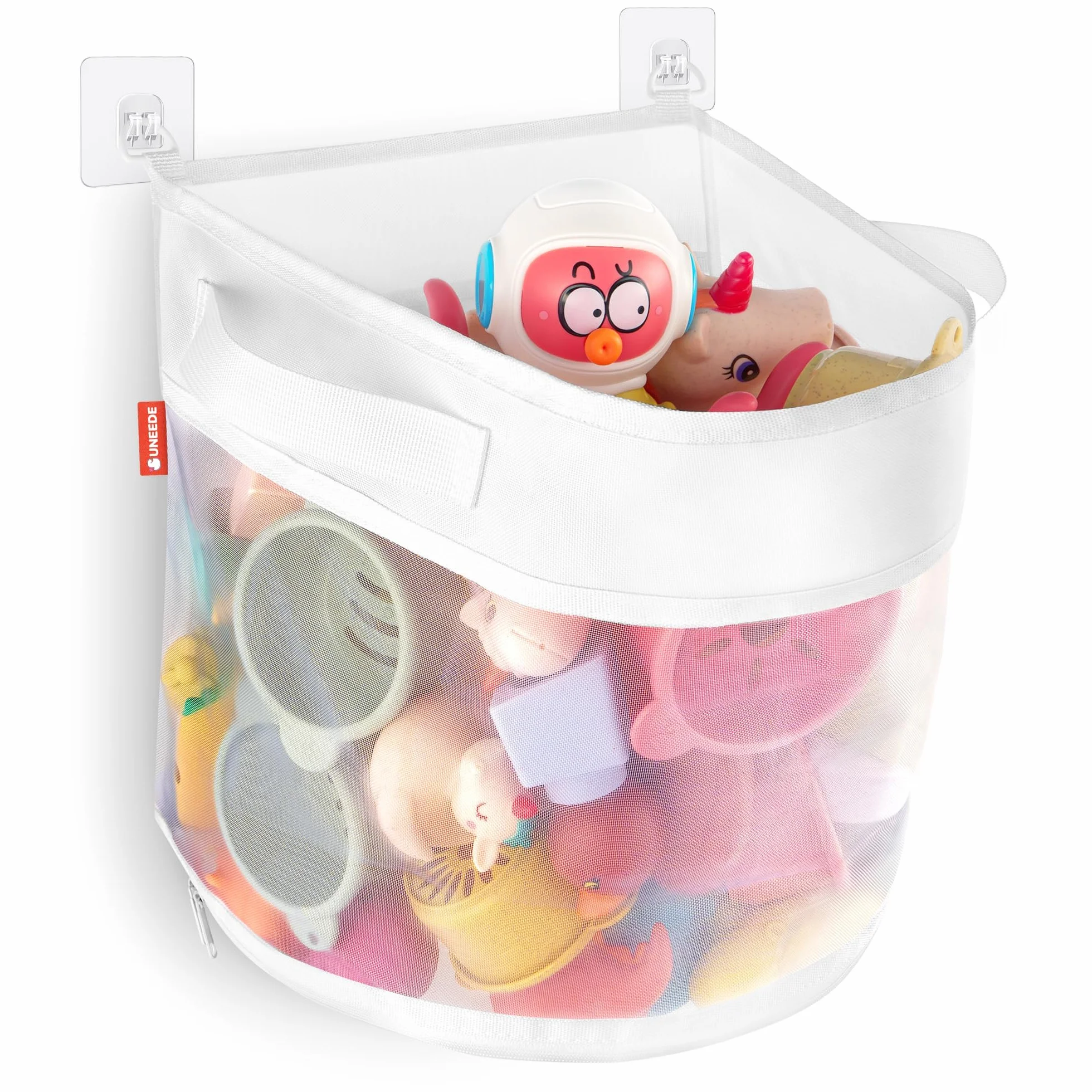 UNEEDE Filet Rangement Jouet Bain Bebe avec 4 Crochets Adhésifs
