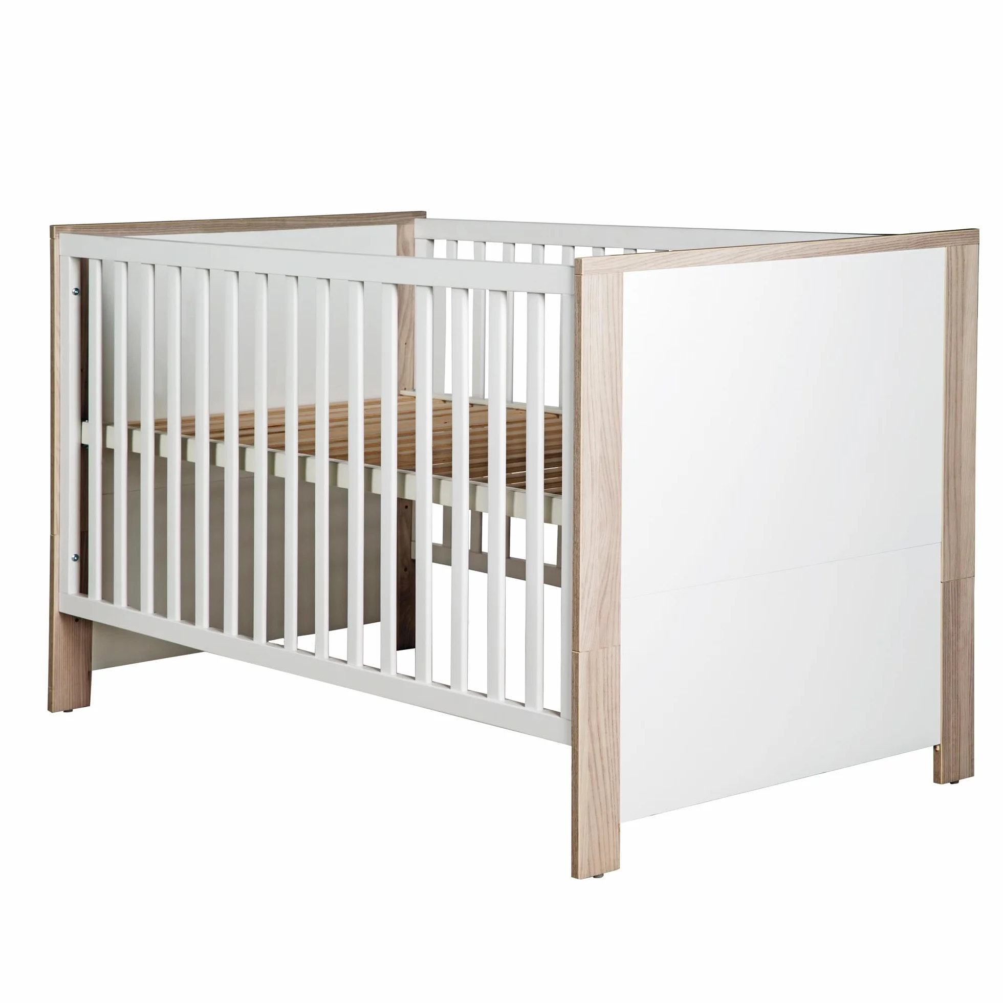 Chambre Bébé Complète Olaf Lit Évolutif 70 x 140 cm Commode à Langer Armoire 3 Portes Blanc Décor Bois