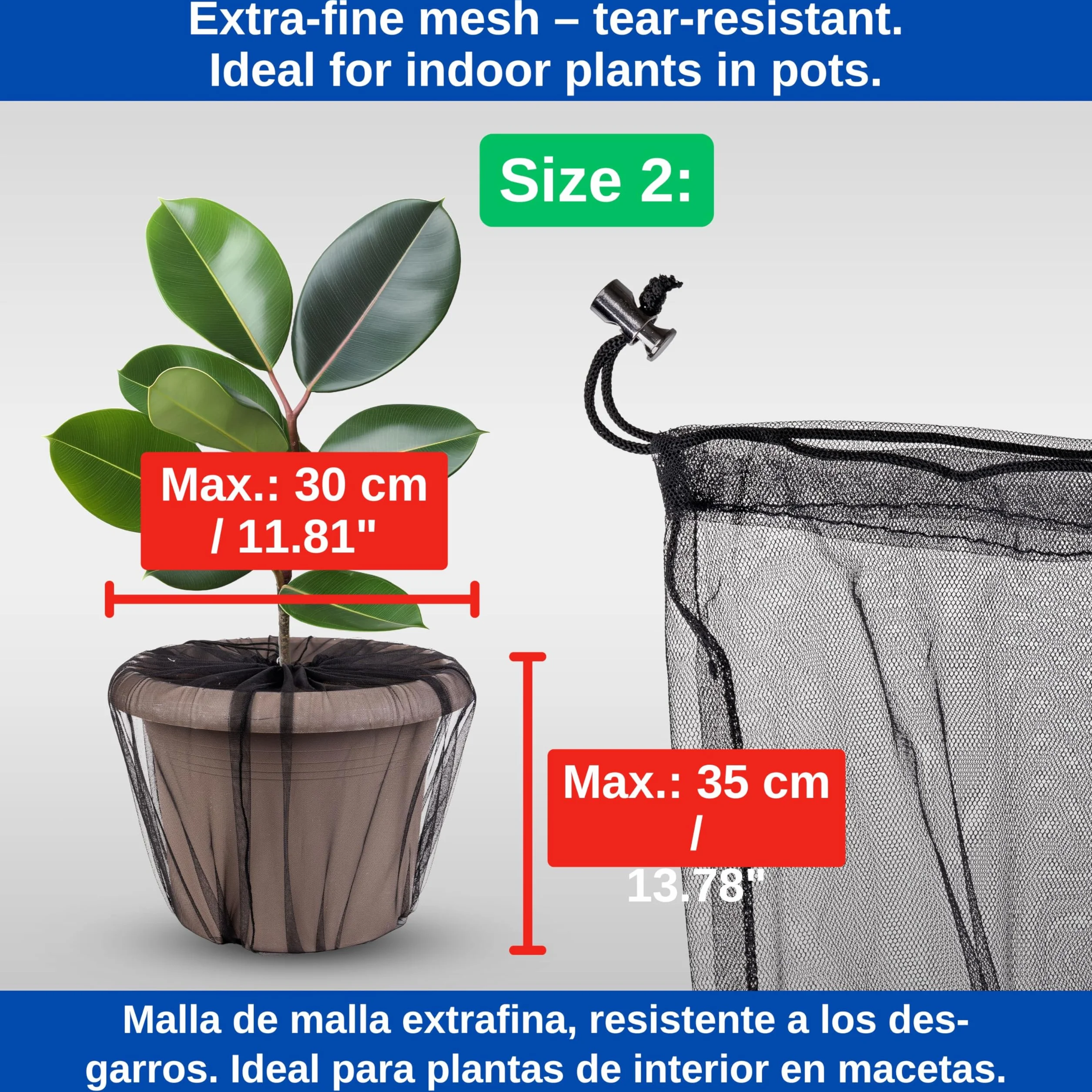 Filet de Protection des Plantes Sécurité Enfants 2 pcs Nylon Noir Ø 30 cm
