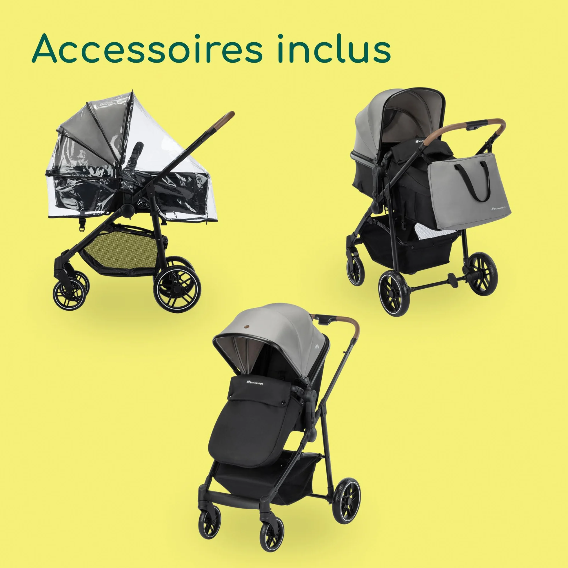 Bebeconfort Haze Trio Lux Poussette 3-en-1 i-Size 0-4 ans 22 kg Pliage Compact Tinted Grey