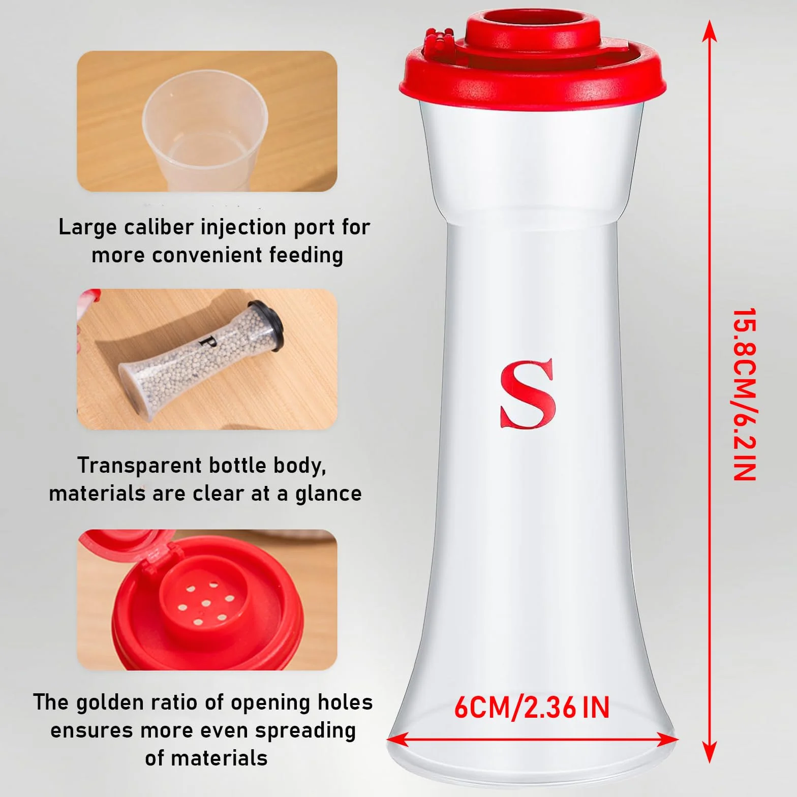 Salières et poivrières en plastique anti-humidité sans BPA lot de 2 rouge noir