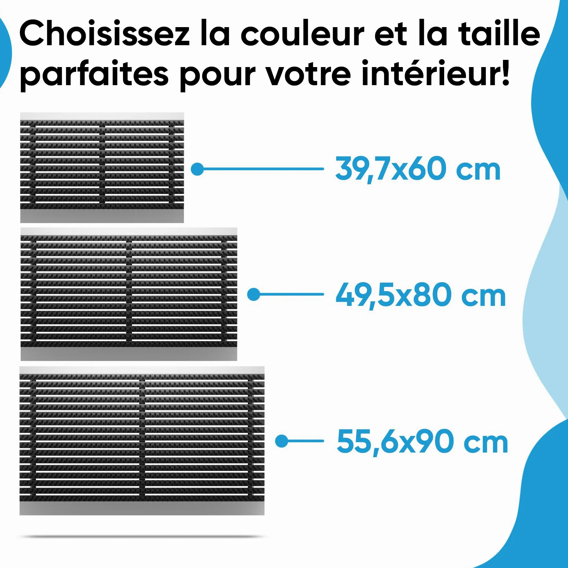 Paillasson extérieur en Aluminium avec brosses Gris, paillasson 40 x 60 cm, en Aluminium, Tapis extérieur, Gratte-Chaussures, entrée de Maison, Tapis de Brosse, Tapis extérieur, paillasson