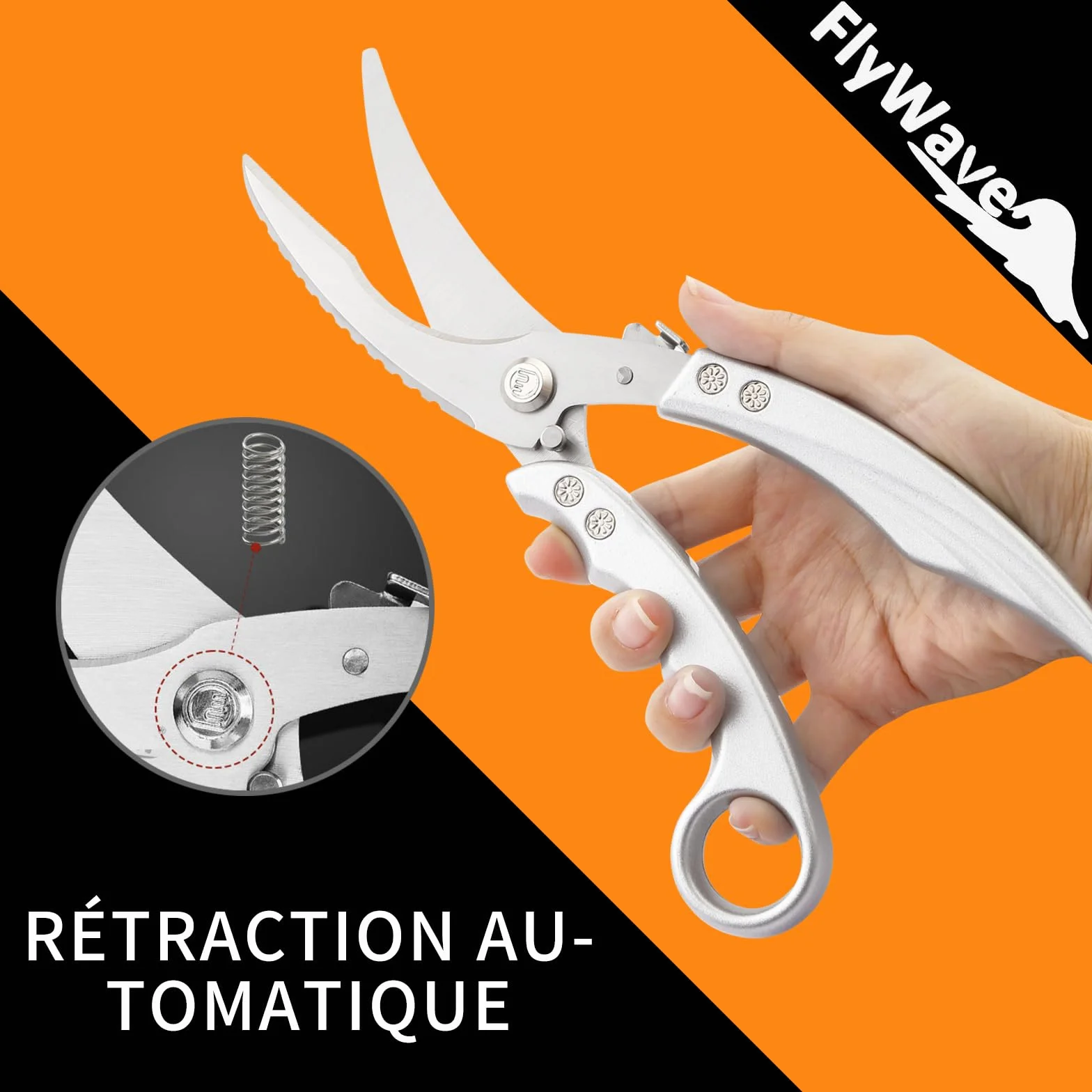 FlyWave Ciseaux de Cuisine Professionnels Inox Multifonctions