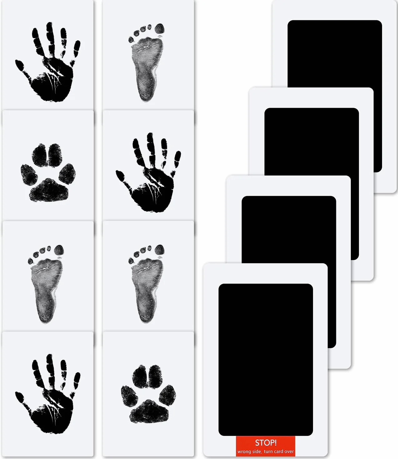 Kit d'empreintes de main et de pied pour bébé nouveau-né 0-6 mois, lot de 4, peau de bébé sans contact avec la couleur