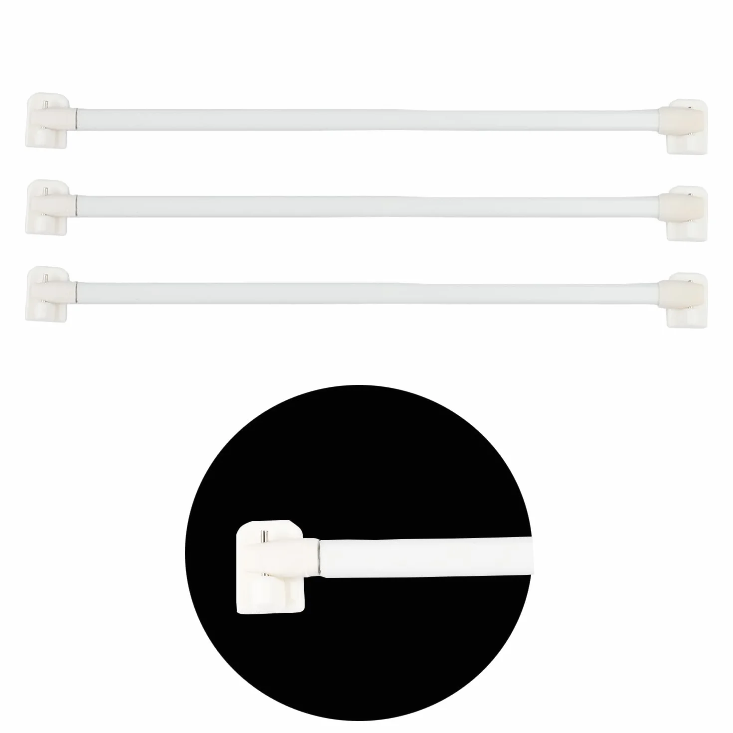 Crochets Autocollants pour Barres de Rideaux Blancs 10Pcs Adhésifs Rideaux Fenêtre Salle de Bain Cuisine