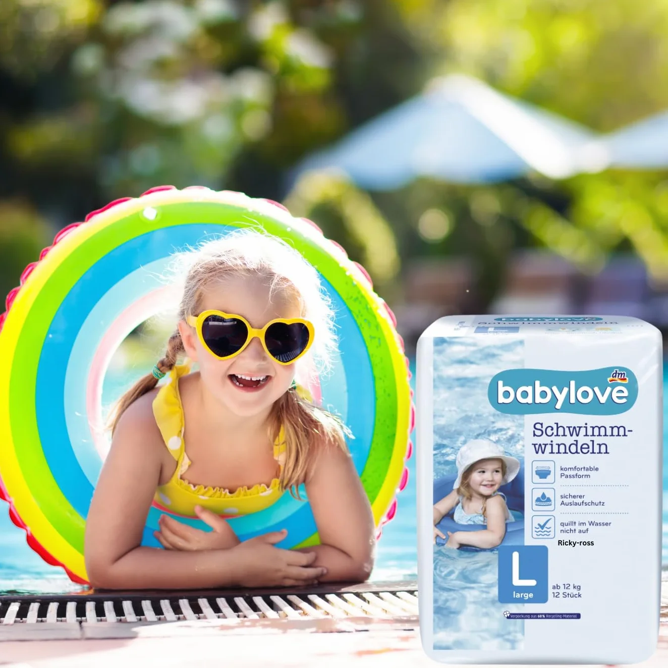 babylove Lot de 12 couches de bain taille L à partir de 12 kg