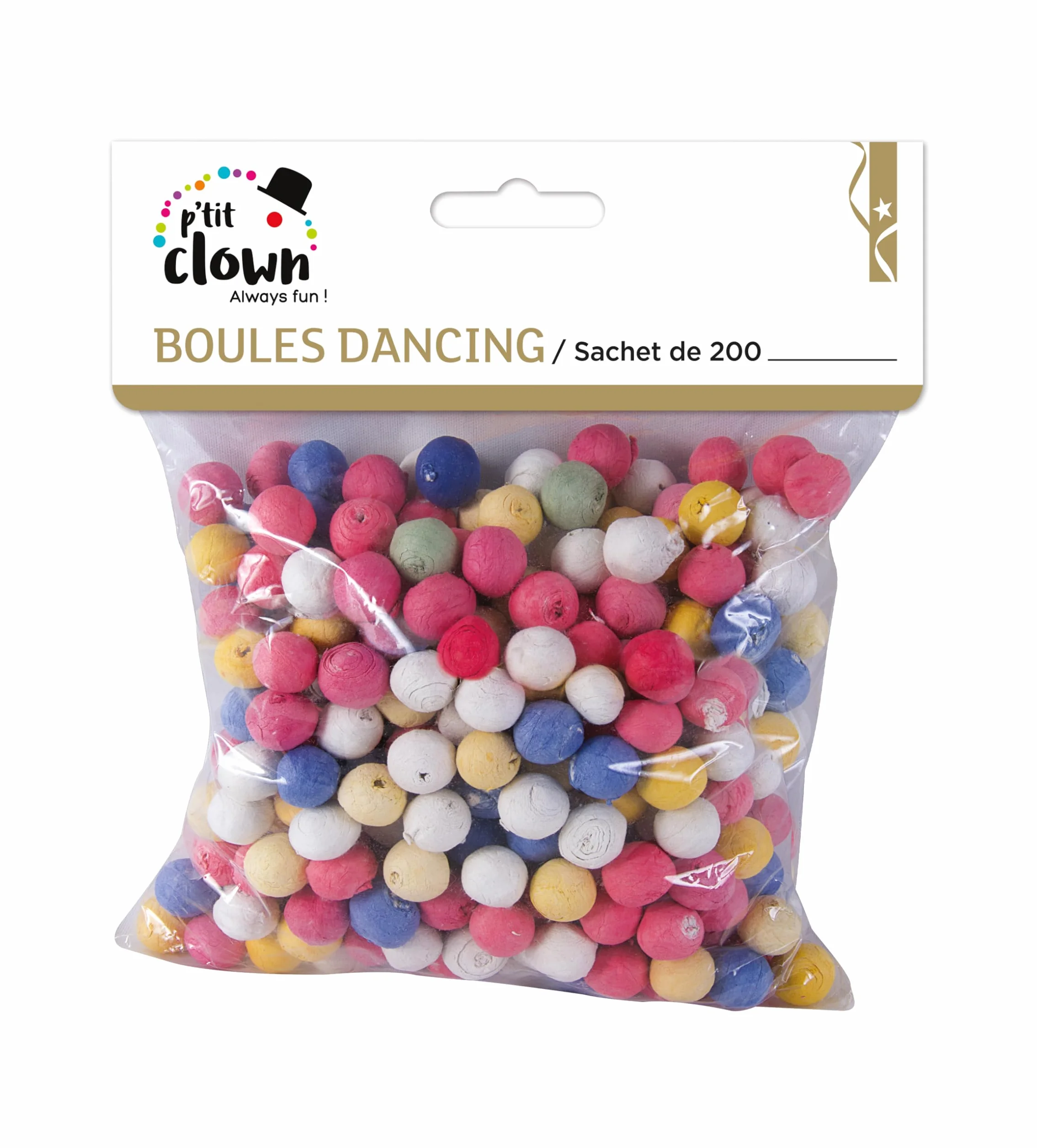 Boules à Sarbacane en Papier Multicolores Lot de 200 - Accessoire de Fête pour Carnaval, Nouvel An
