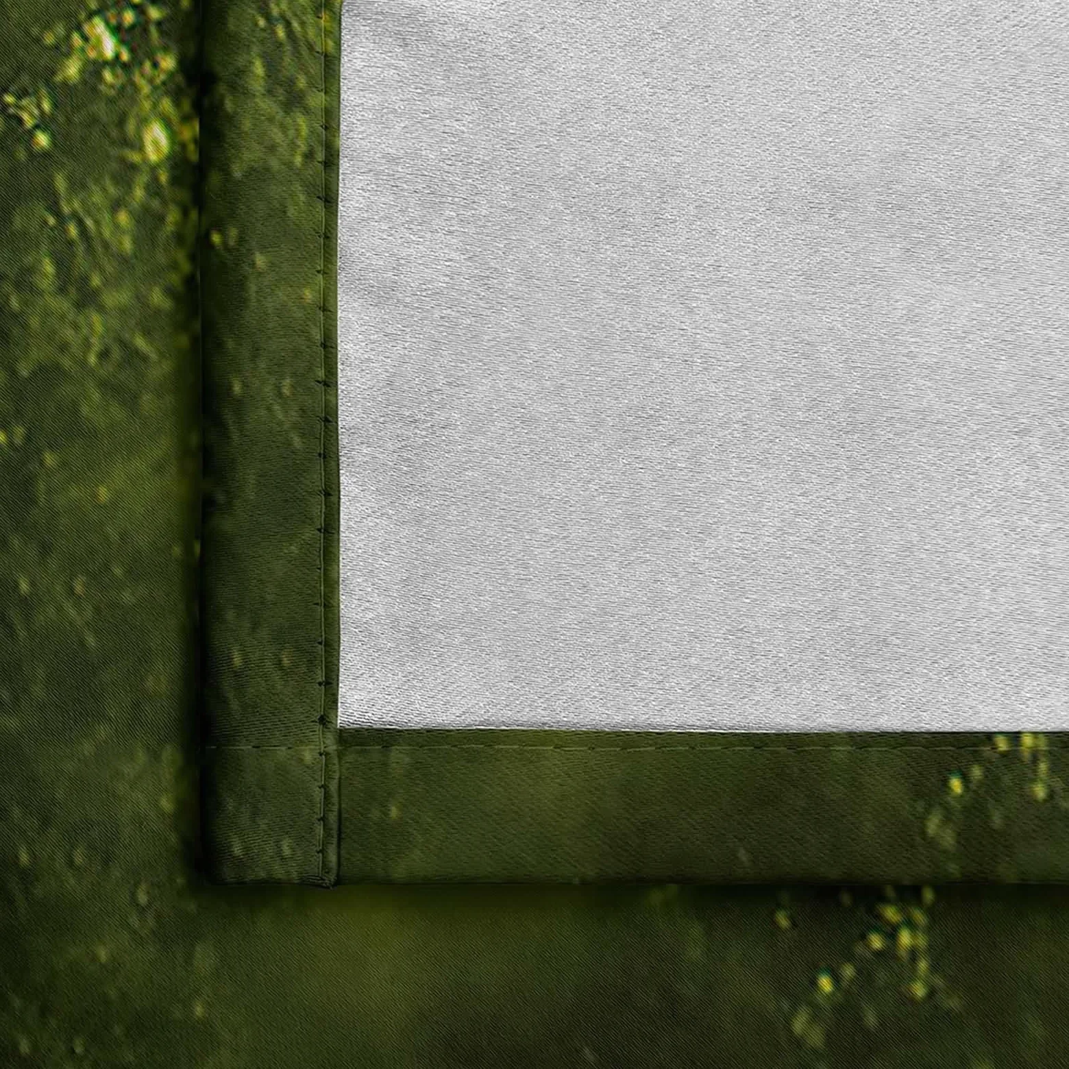 Rideau Stof Polyester, Rideau Anniversaire Vert Branches et Soleil Décoration Chambre Salon 102L x 214H CM Lot de 2