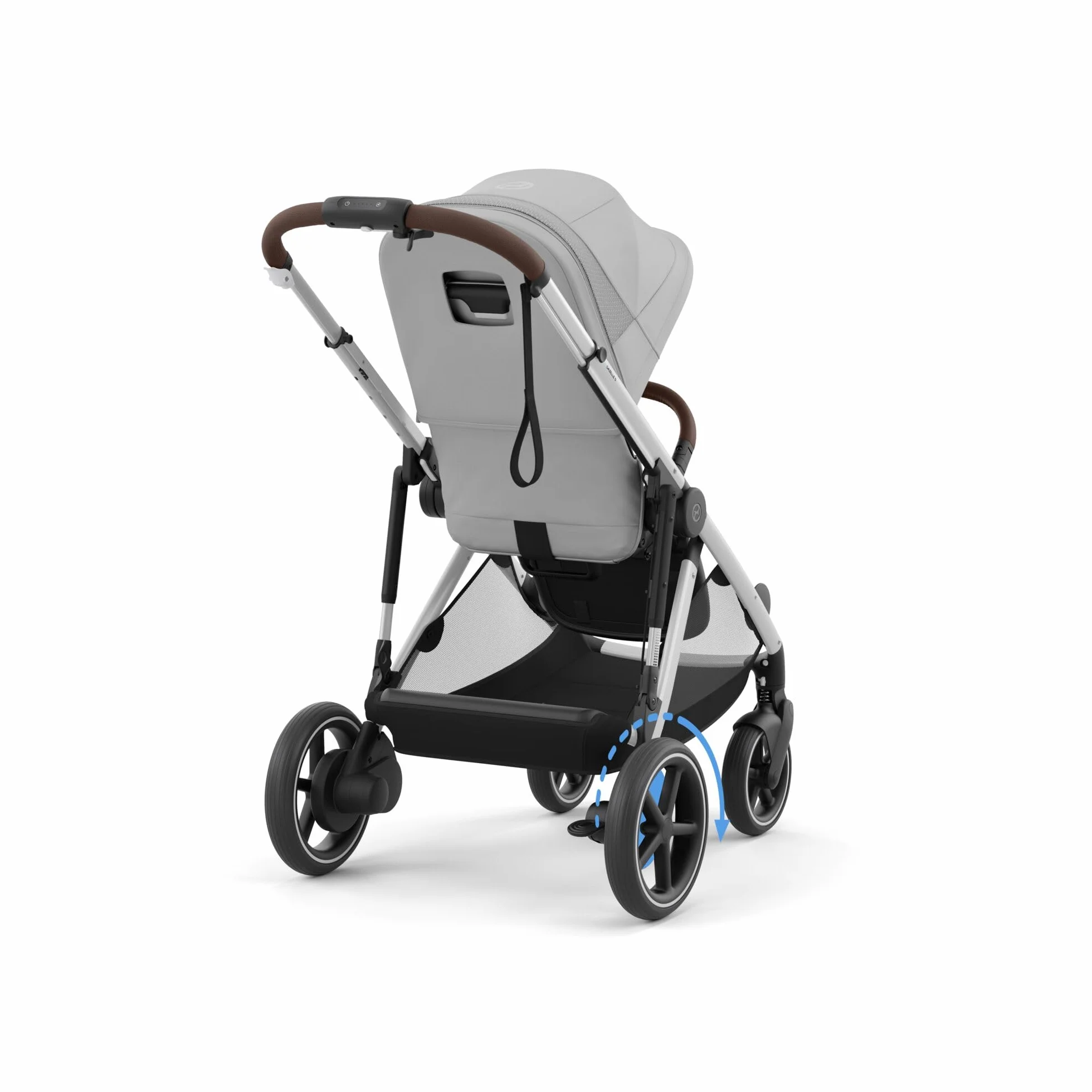 CYBEX Poussette Gold e-GAZELLE S, Système tout-en-1 avec propulsion électrique, 22 kg, Gris pierre