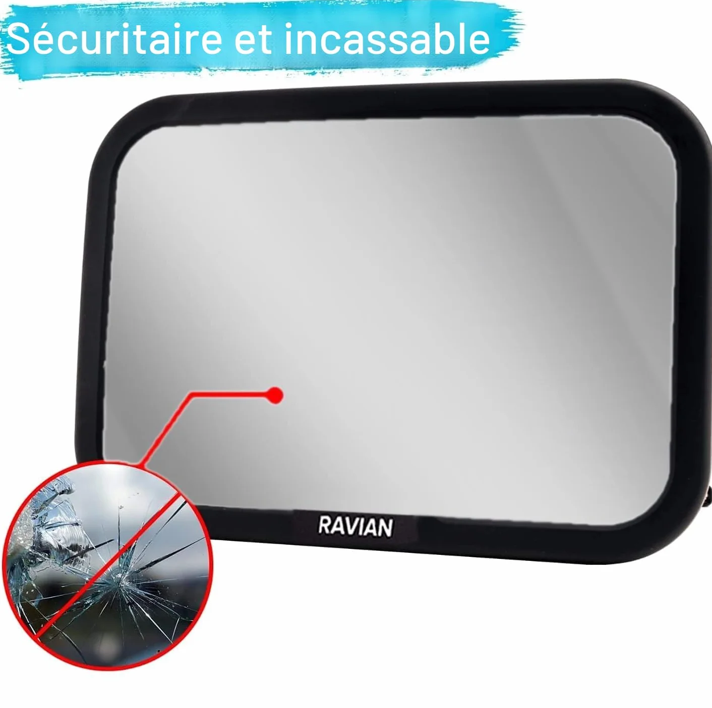 Rétroviseur voiture bébé vue arrière incassable réglable face arrière nourrissons enfants animaux domestiques